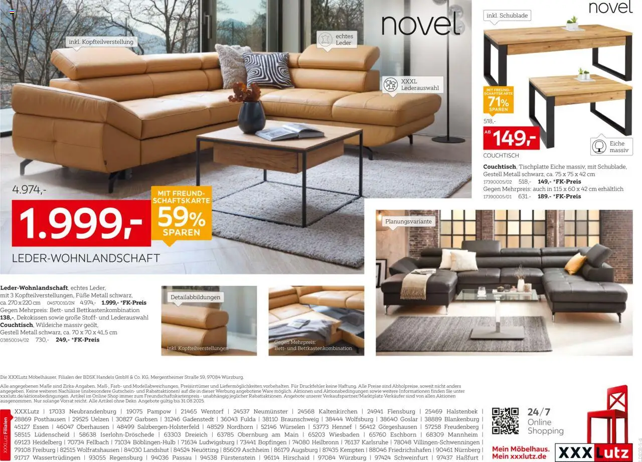 XXXL Lutz Nr. 1 beim Preis - gültig ab dem 18.08.2025 | Seite: 3 | Produkte: Bett, Couchtisch