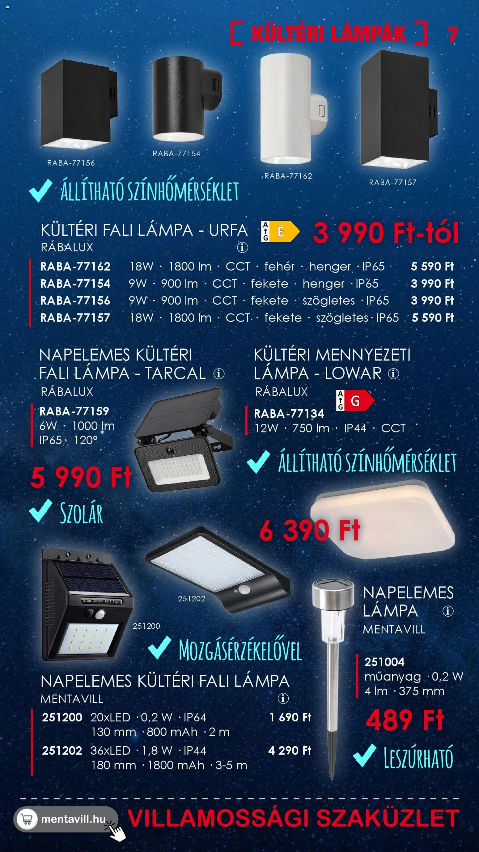 Mentavill akciós ujság - amely érvényes a következő dátumtól: 12.03.2026 | Oldal: 7 | Termékek: Lámpa