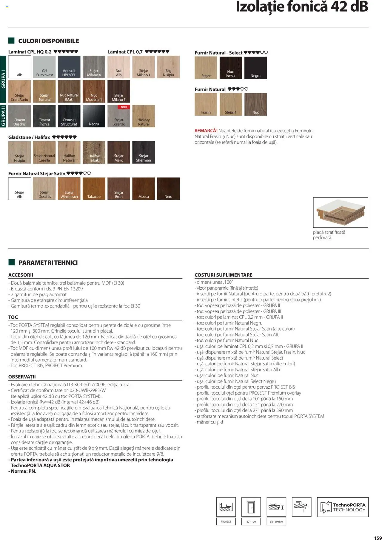 Catalog Proges – valabil de la 01.05.2025 | Pagină: 159 | Produse: Vopsea, Tablă, Mâner, Ușă
