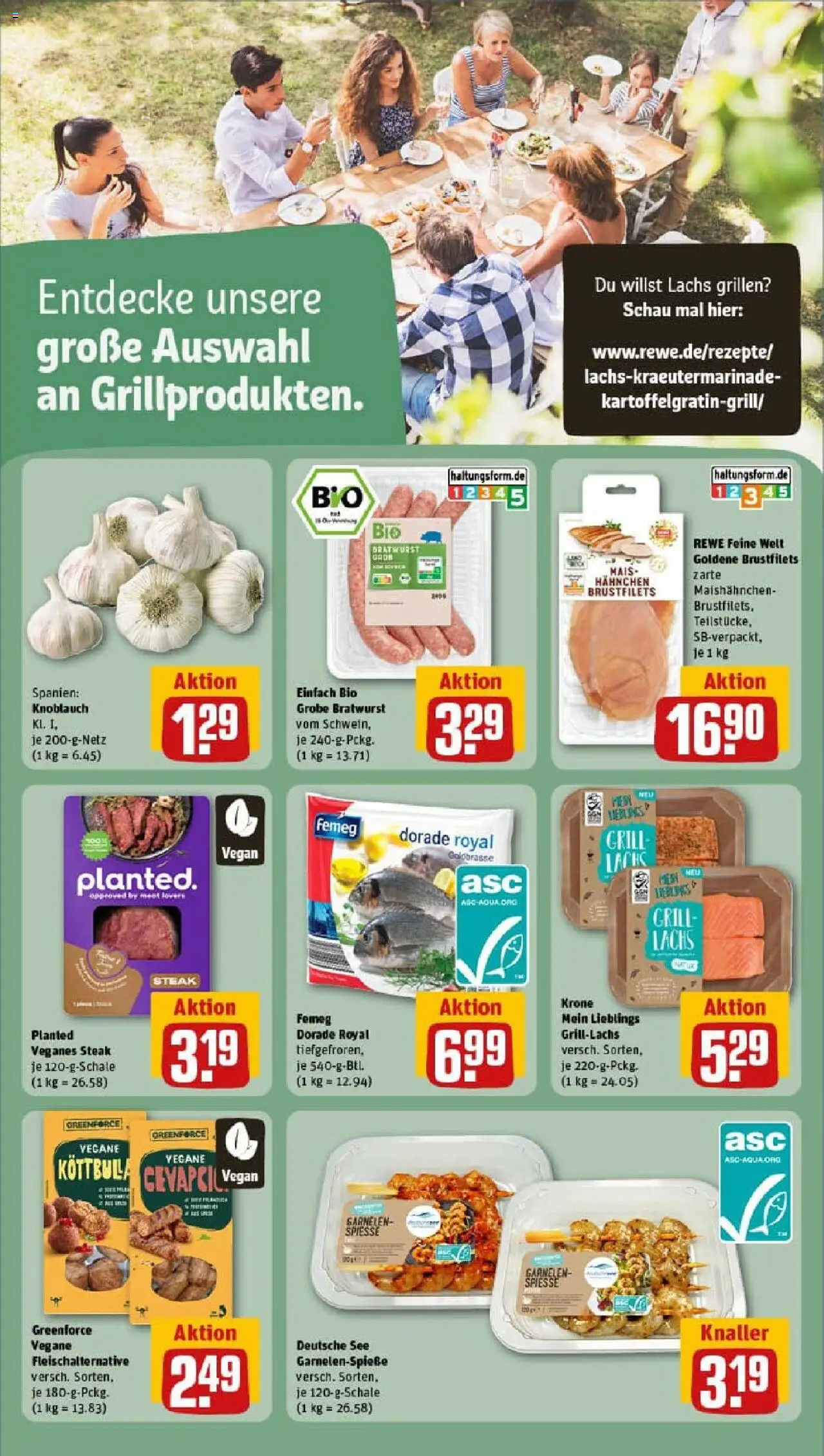Rewe prospekt Dahlen	 - gültig ab dem 24.08.2025 | Seite: 16 | Produkte: Grill, Hahnchen, Garnelen, Steak
