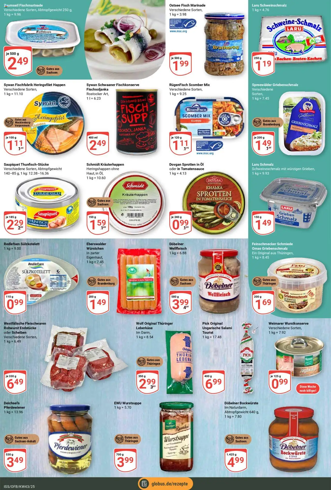 Globus Prospekt 	 – gültig ab 20.10.2025 | Seite: 12 | Produkte: Öl, Thunfisch, Fisch, Leberkase