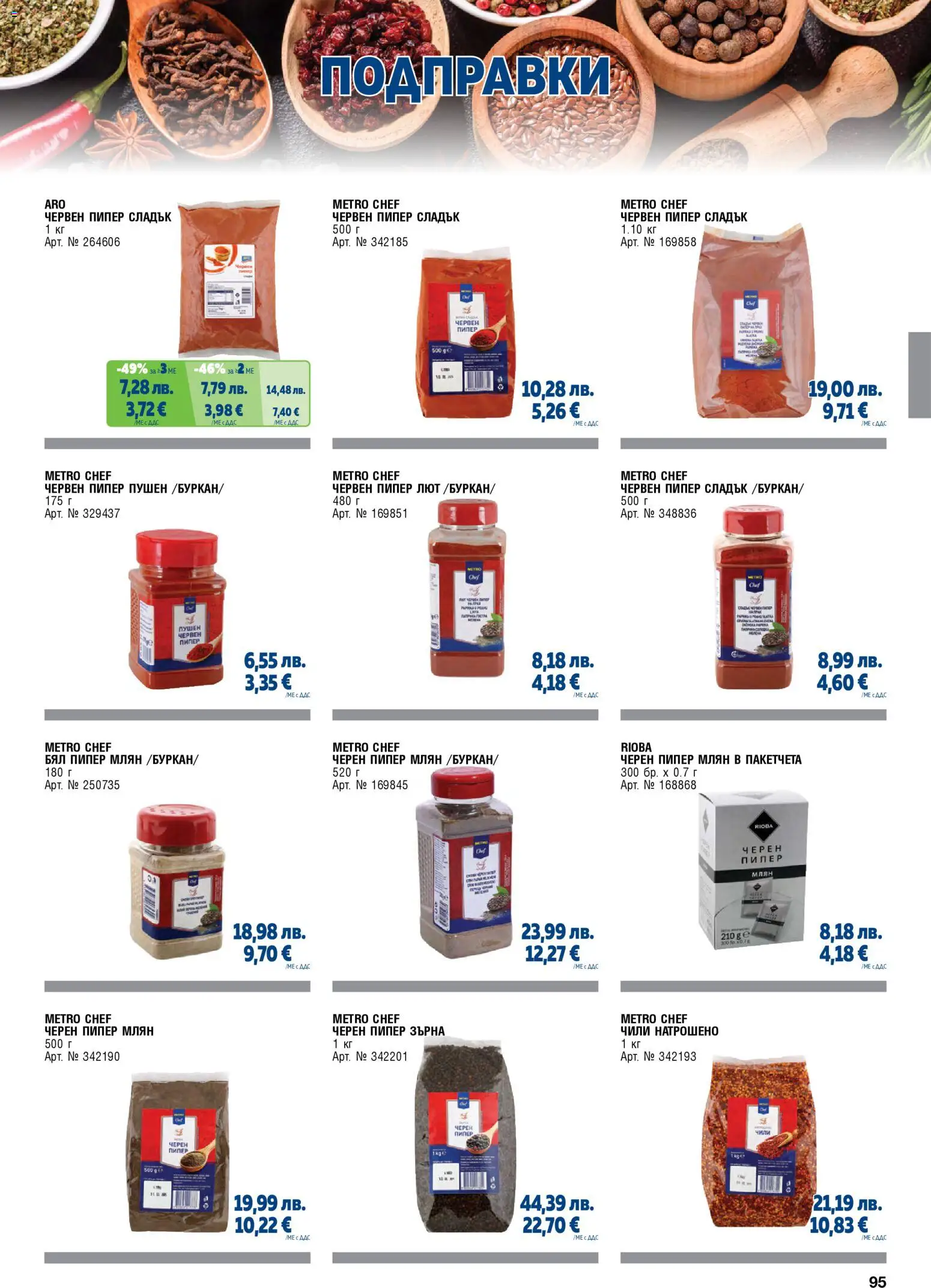 {H1} | Страница: 95 | Продукти: Подправки, Пипер, Чили, Klementiinit