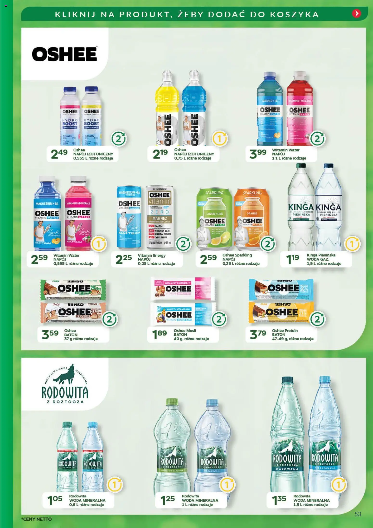 Eurocash Gazetka - Promocje na okrągło od 03.11.2025 | Strona: 53 | Produkty: Baton, Musli, Woda