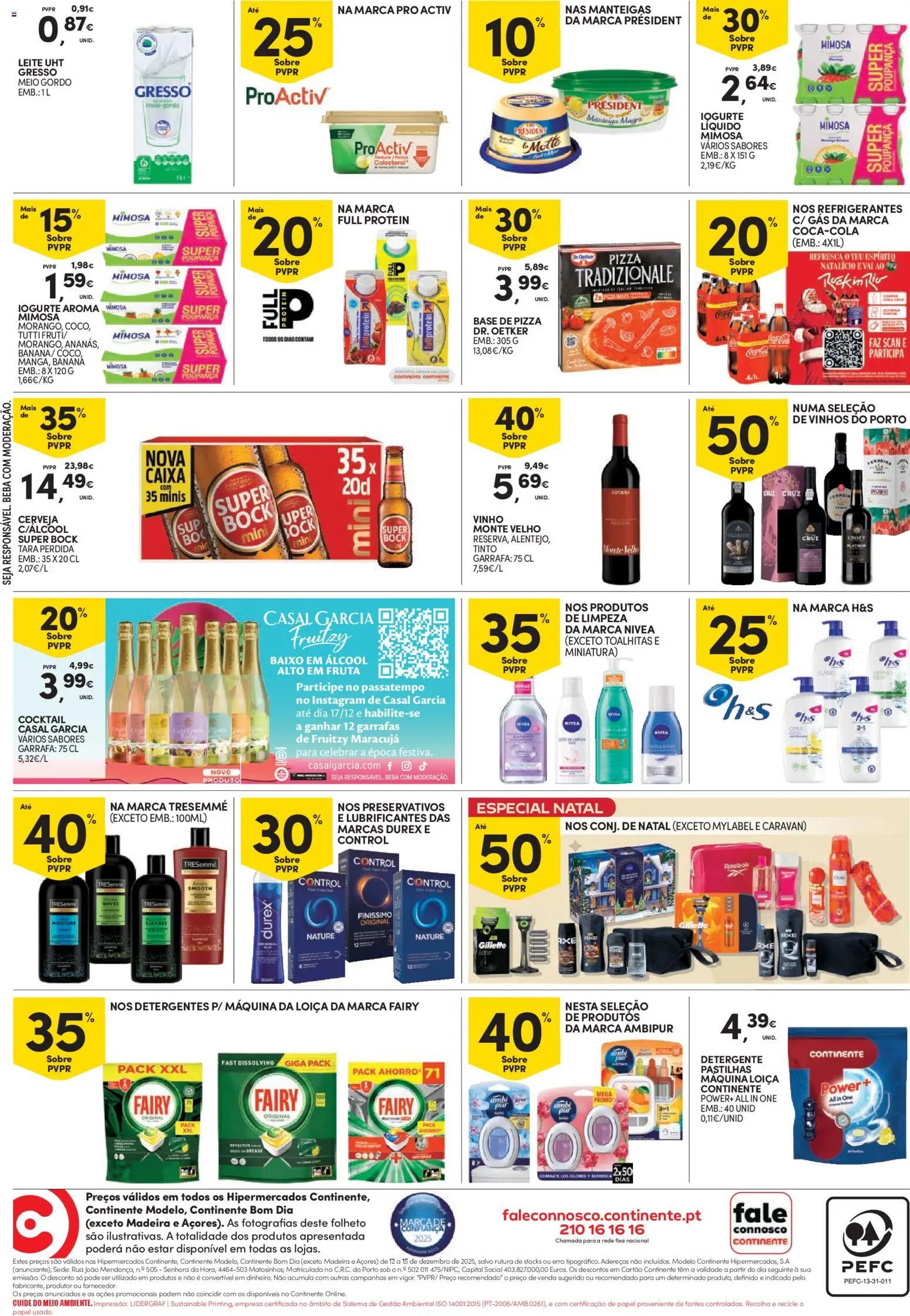 Continente - Fim de Semana │ válido de 12.12.2025 | Página: 4 | Produtos: Manteiga, Pizza, Vinho, Coca-cola
