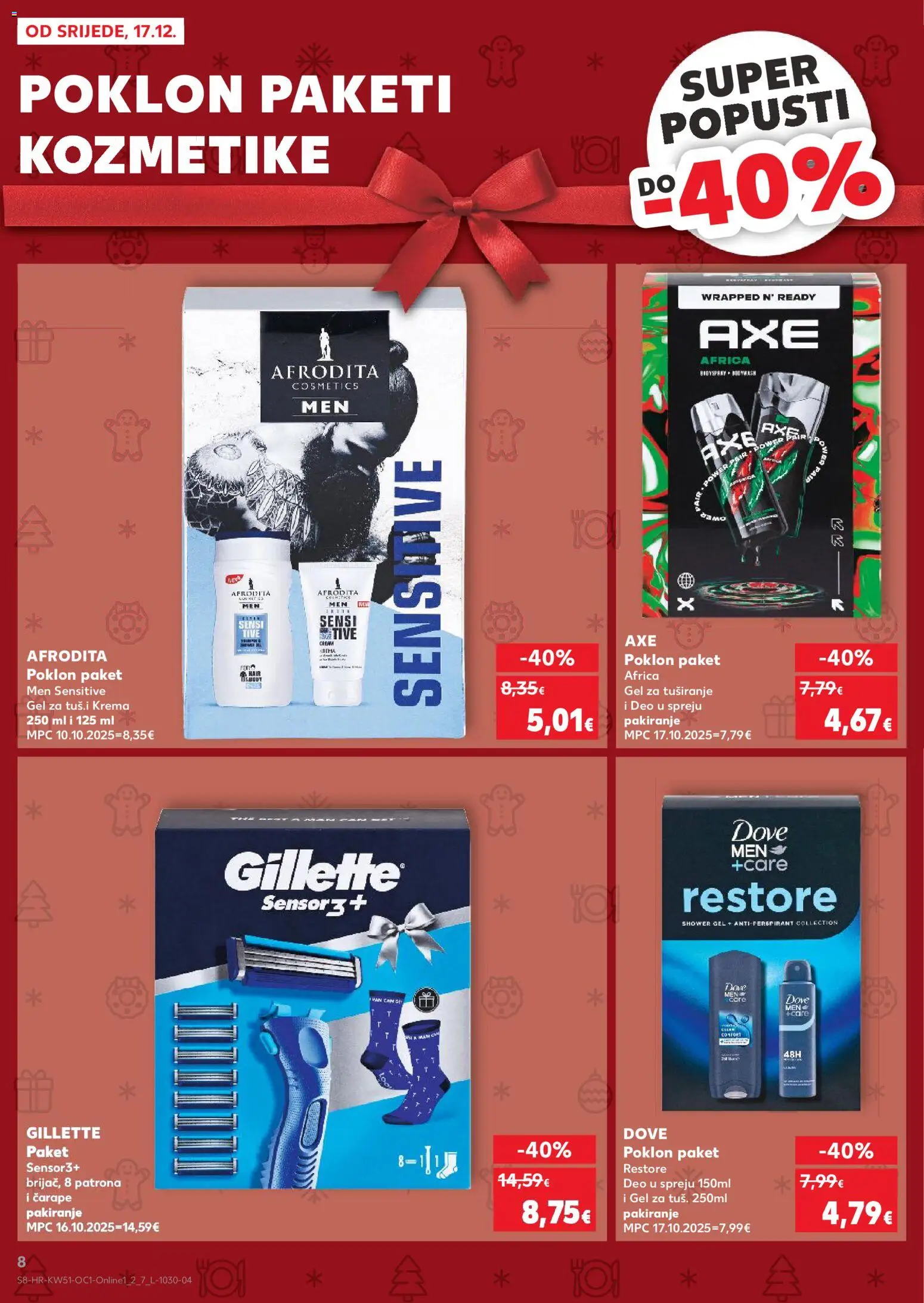 Kaufland katalog | vrijedi od 17.12.2025 | Stranica: 8 | Proizvodi: Gel za tuširanje, Antiperspirant, Krema, Axe