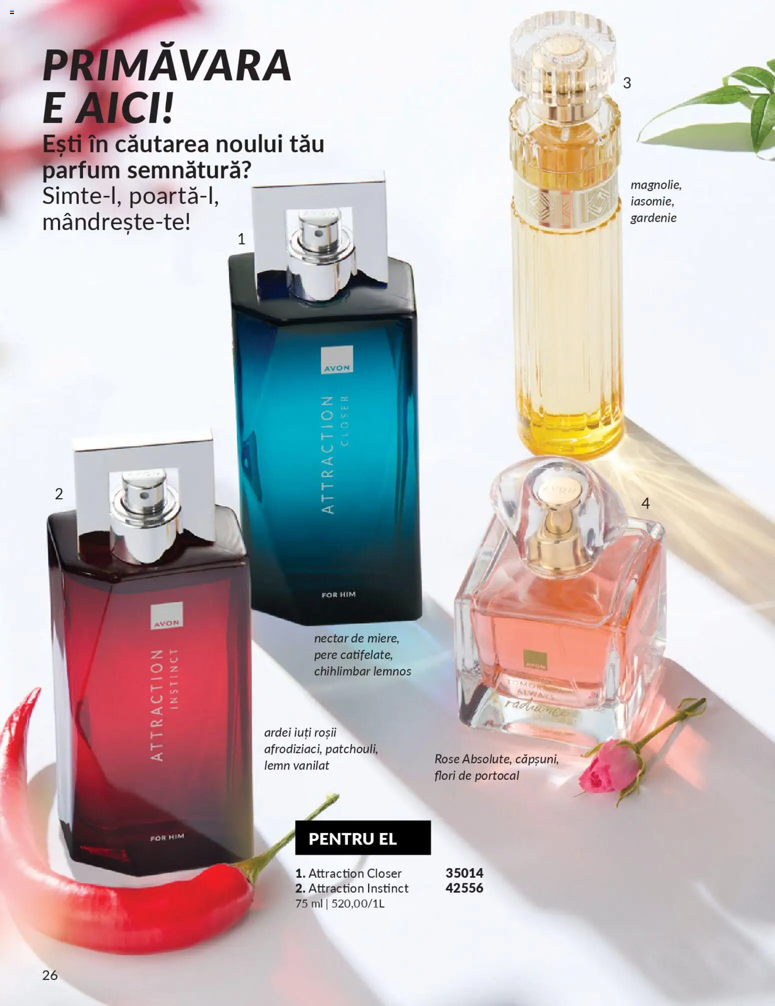Noul catalog Avon – valabil de la 01.04.2026 | Pagină: 28 | Produse: Parfum, Ardei, Roșii