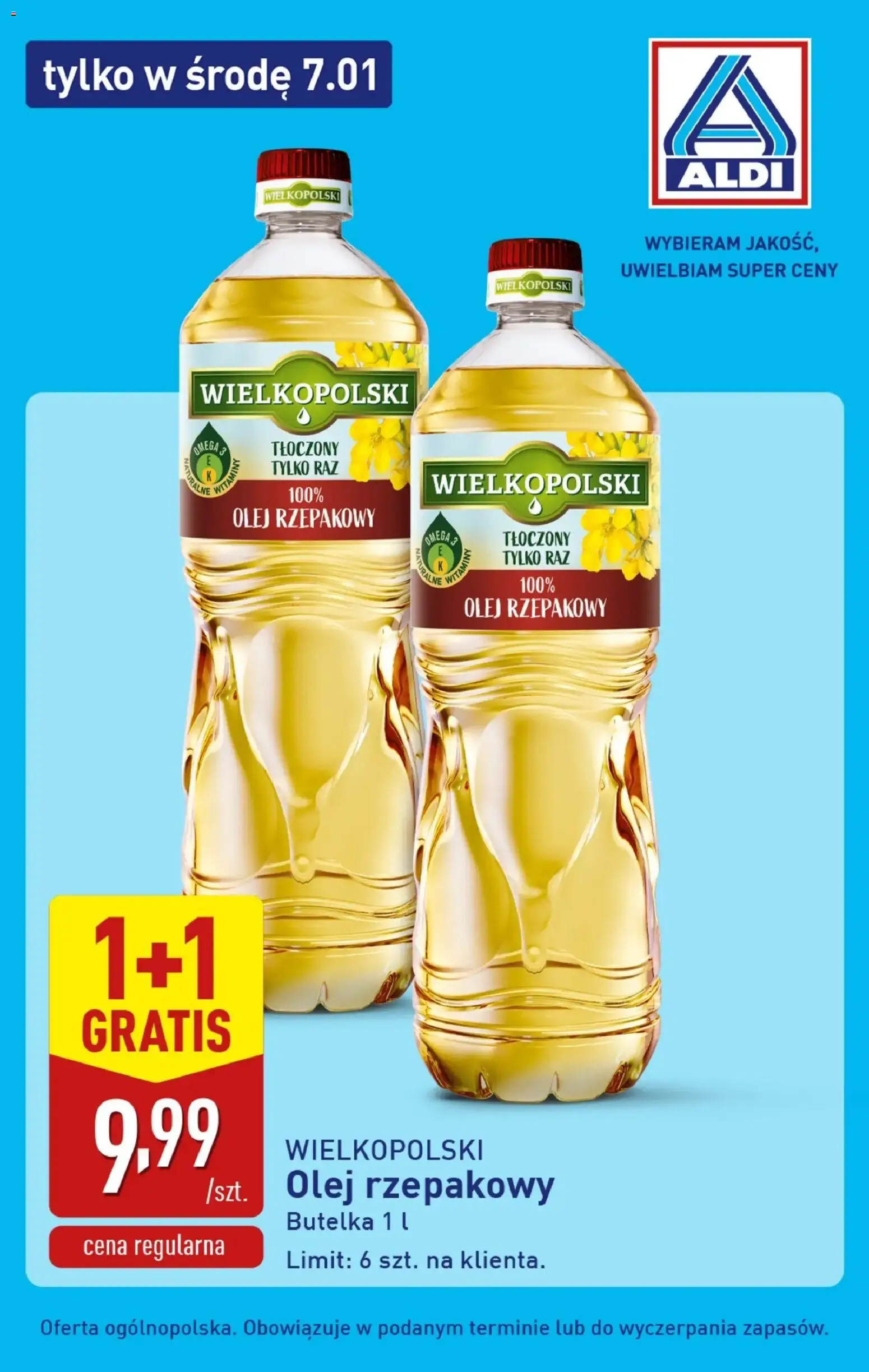 Aldi Gazetka - Tylko w środę od 07.01.2026 | Strona: 2 | Produkty: Olej rzepakowy, Olej