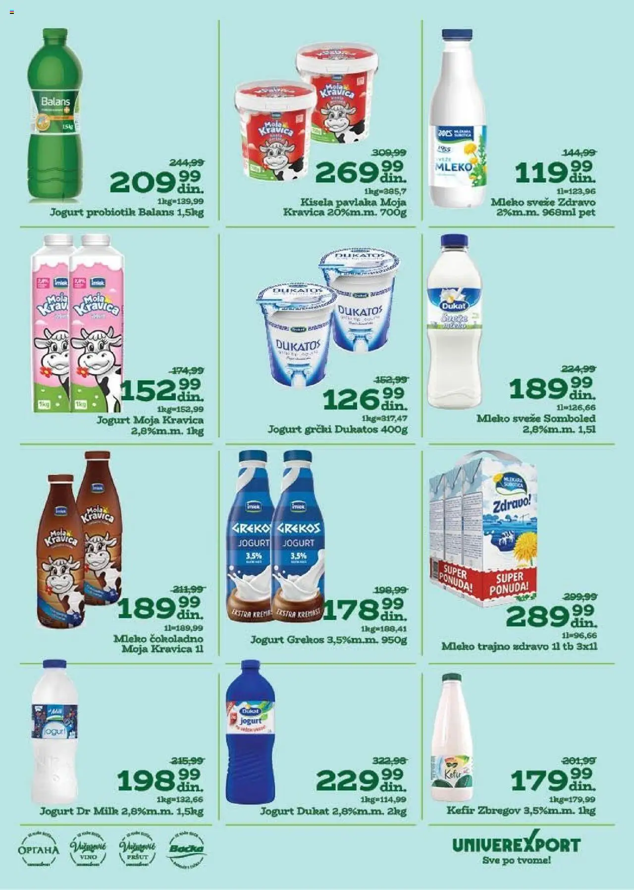 Univerexport katalog - važi od 13.10.2025 | Strana: 7 | Proizvode: Pršut, Moja kravica, Vino, Pavlaka