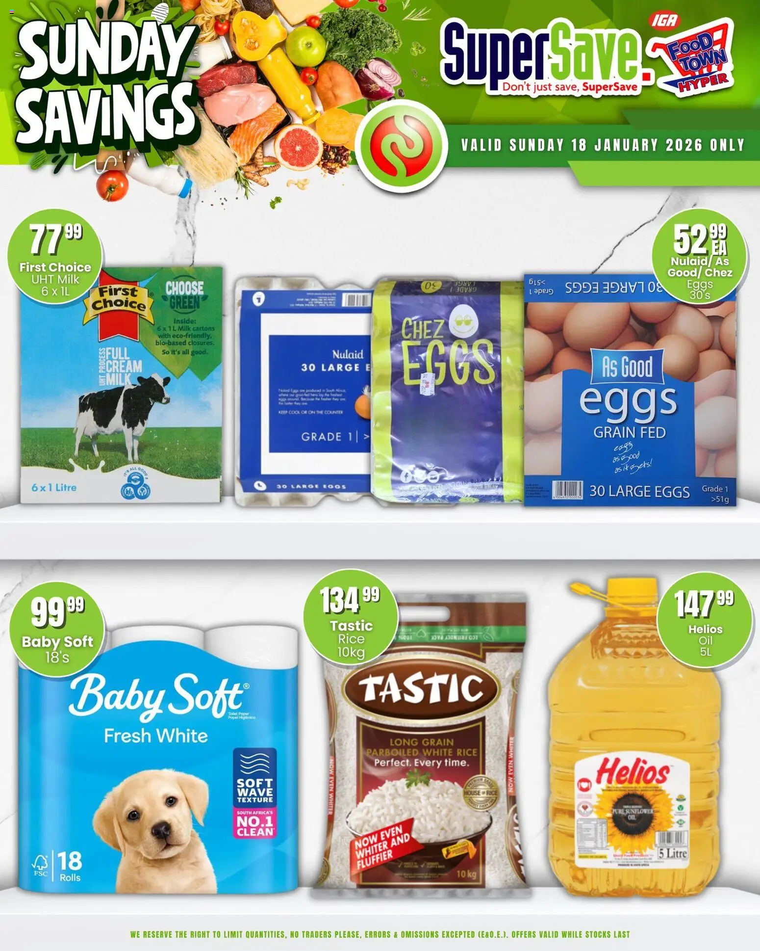 New Super Save catalogue – valid from 18.01.2026 | Page: 1 | Products: Milk, Eggs, Rice