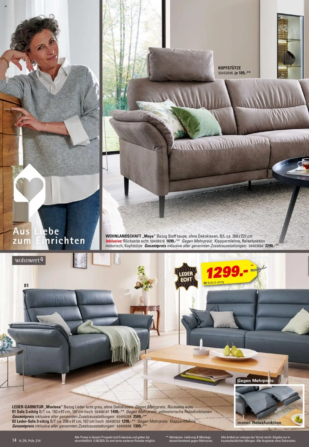 Höffner - Polster Spezial - gültig ab dem 30.07.2025 | Seite: 14 | Produkte: Wohnlandschaft, Ledersofa, Sofa