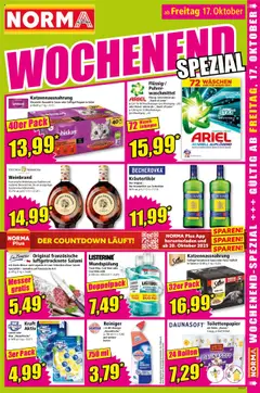 Norma Flugblatt ab 13.10.2025 gültig | Seite: 15 | Produkte: Wasser, Salami, Waschmittel