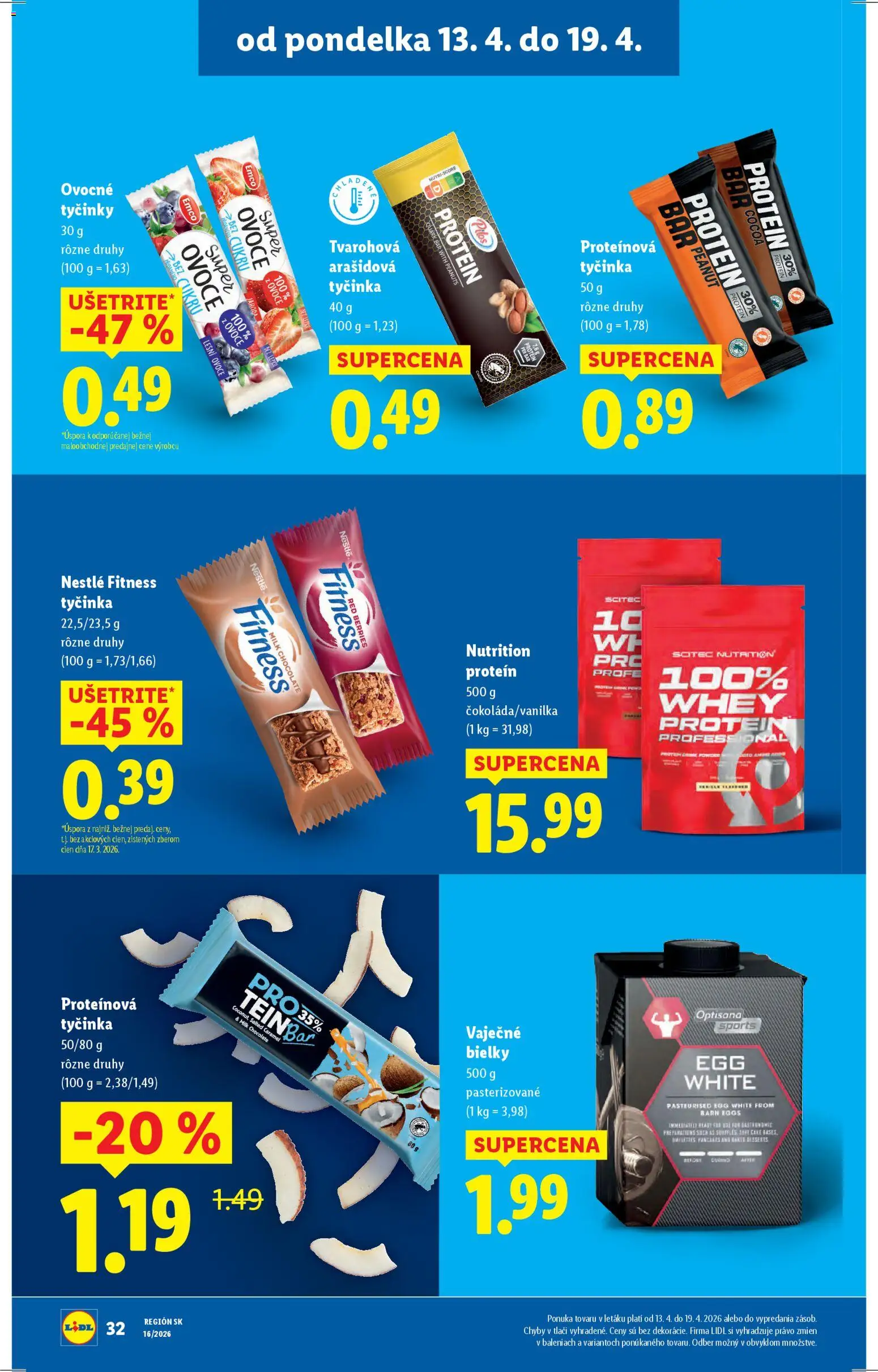 Nové Lidl akcie – leták je platný od 13.04.2026 | Strana: 34 | Produkty: Protein