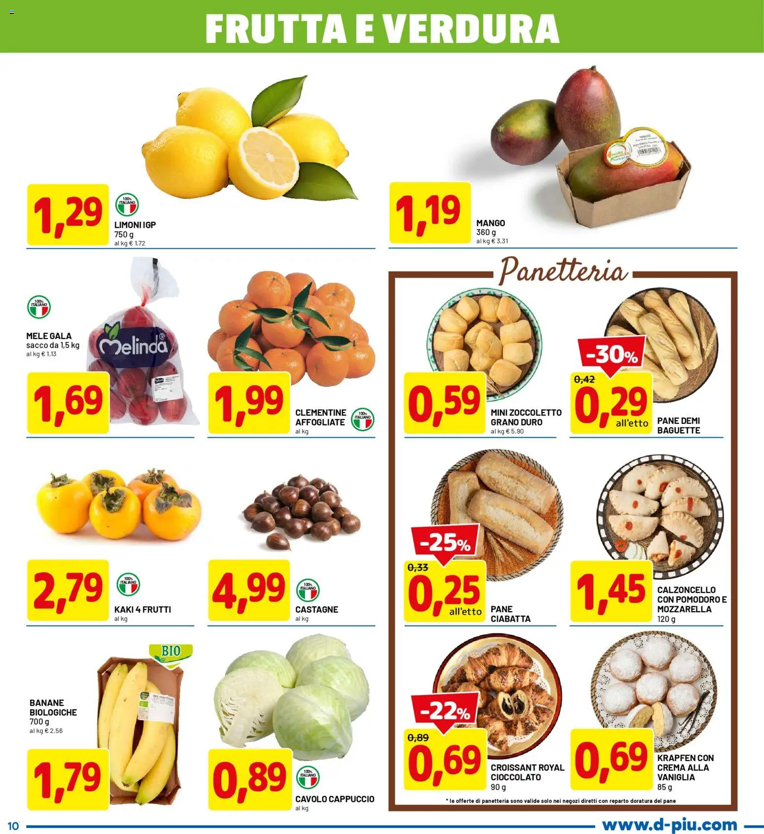 Volantino D Più del 06.11.2025 | Pagina: 10 | Prodotti: Banane, Frutta, Pomodoro, Cavolo