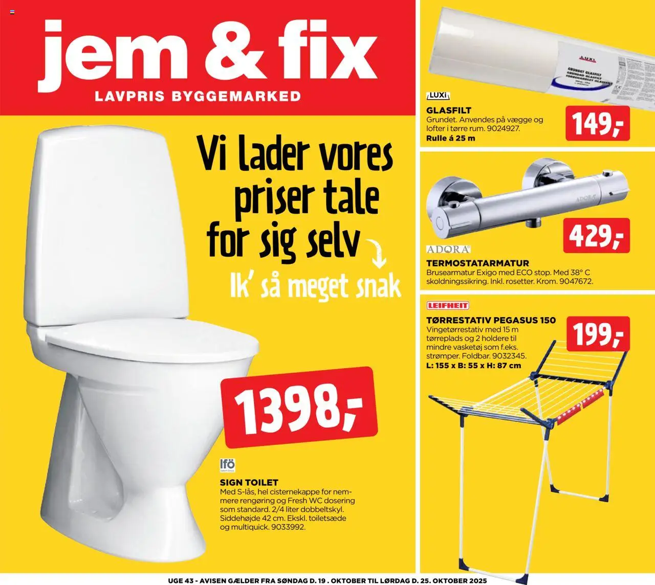 Jem & fix tilbudsavis – gyldig fra 19.10.2025 | Side: 1 | Produkter: Toilet, Søm