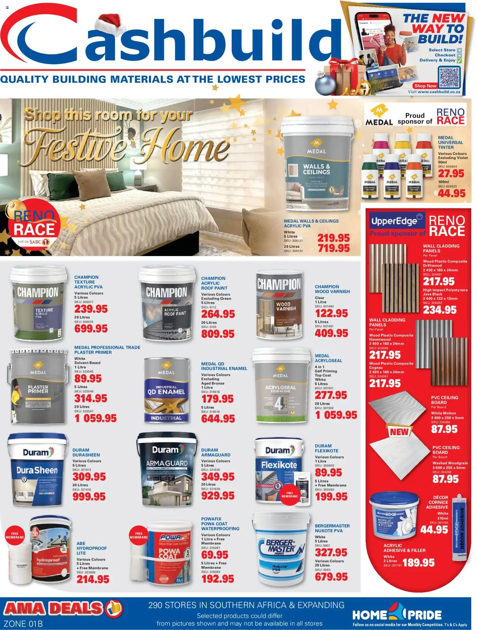 New Cashbuild catalogue – valid from 15.12.2025 | Page: 1 | Products: Primer, Coat, Adhesive, Wood varnish