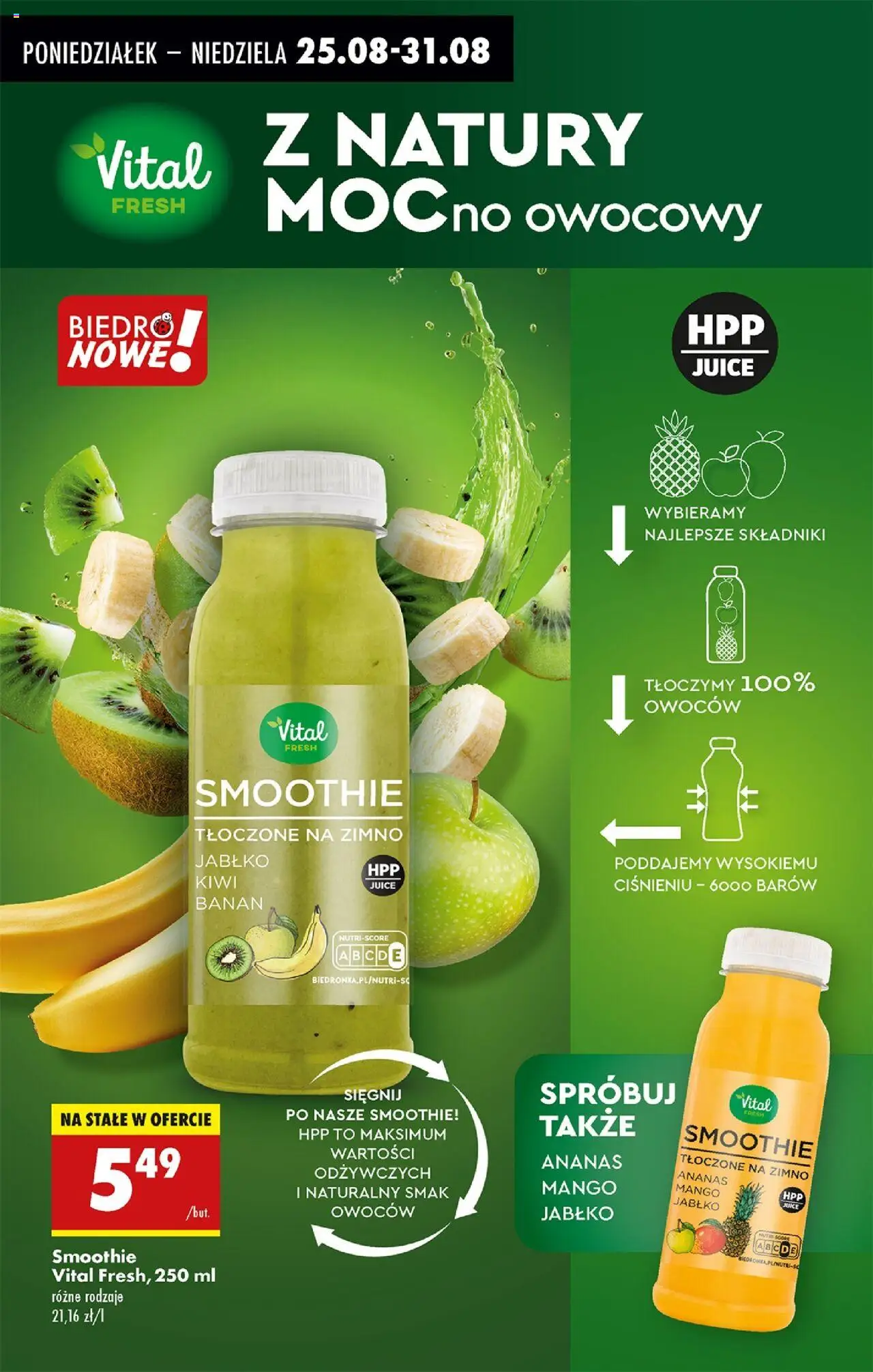 Biedronka gazetka od 25.08.2025 | Strona: 88 | Produkty: Mango, Smoothie, Banan, Kiwi