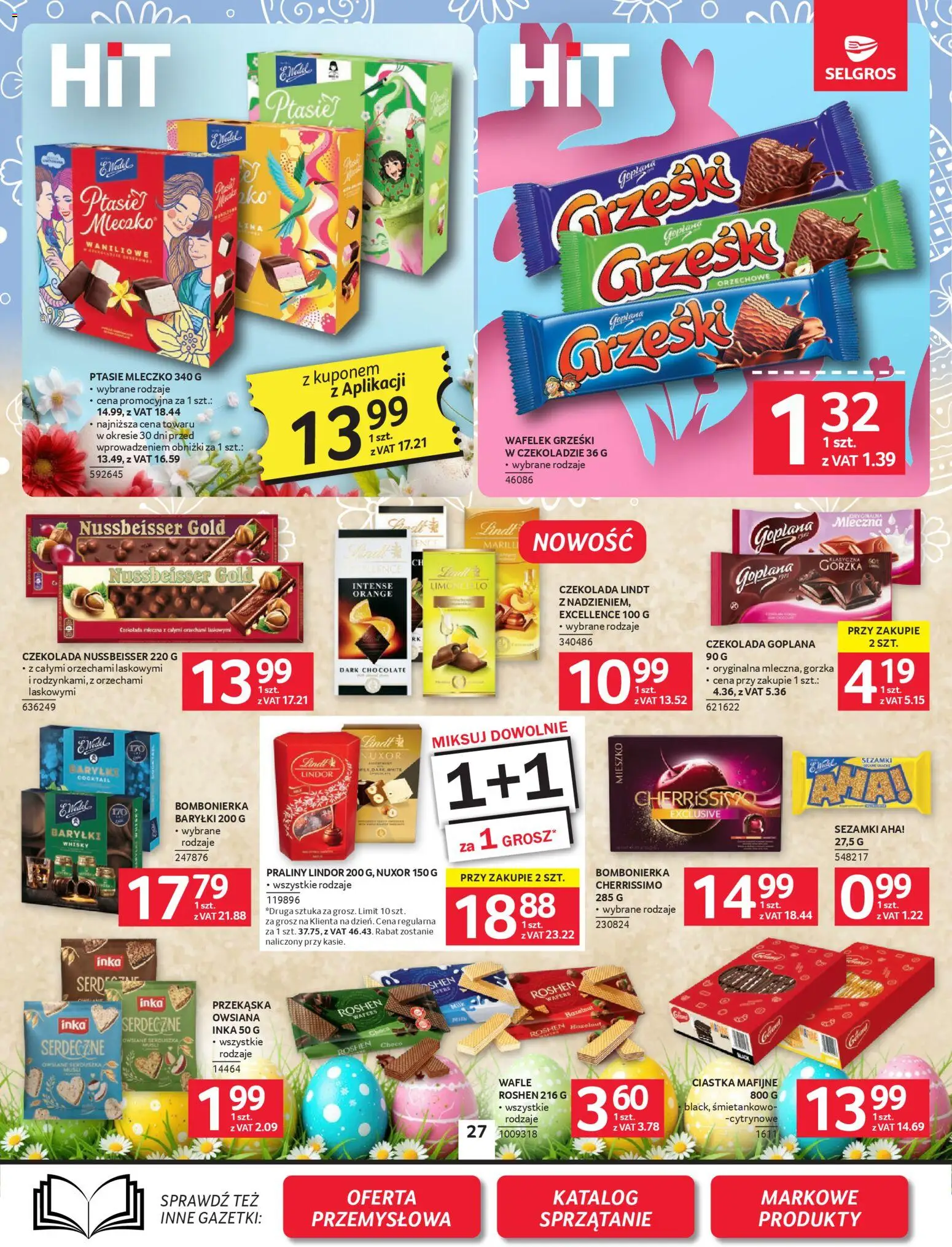 Selgros cash&carry gazetka od 26.03.2026 | Strona: 27 | Produkty: Czekolada lindt, Wafle, Bombonierka, Ciastka mafijne