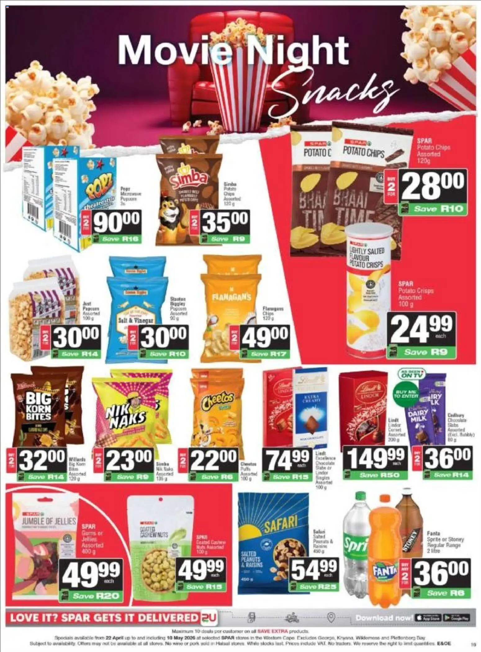 New Spar catalogue – valid from 22.04.2026 | Page: 15 | Products: Sprite, Snacks, Chips, Salt
