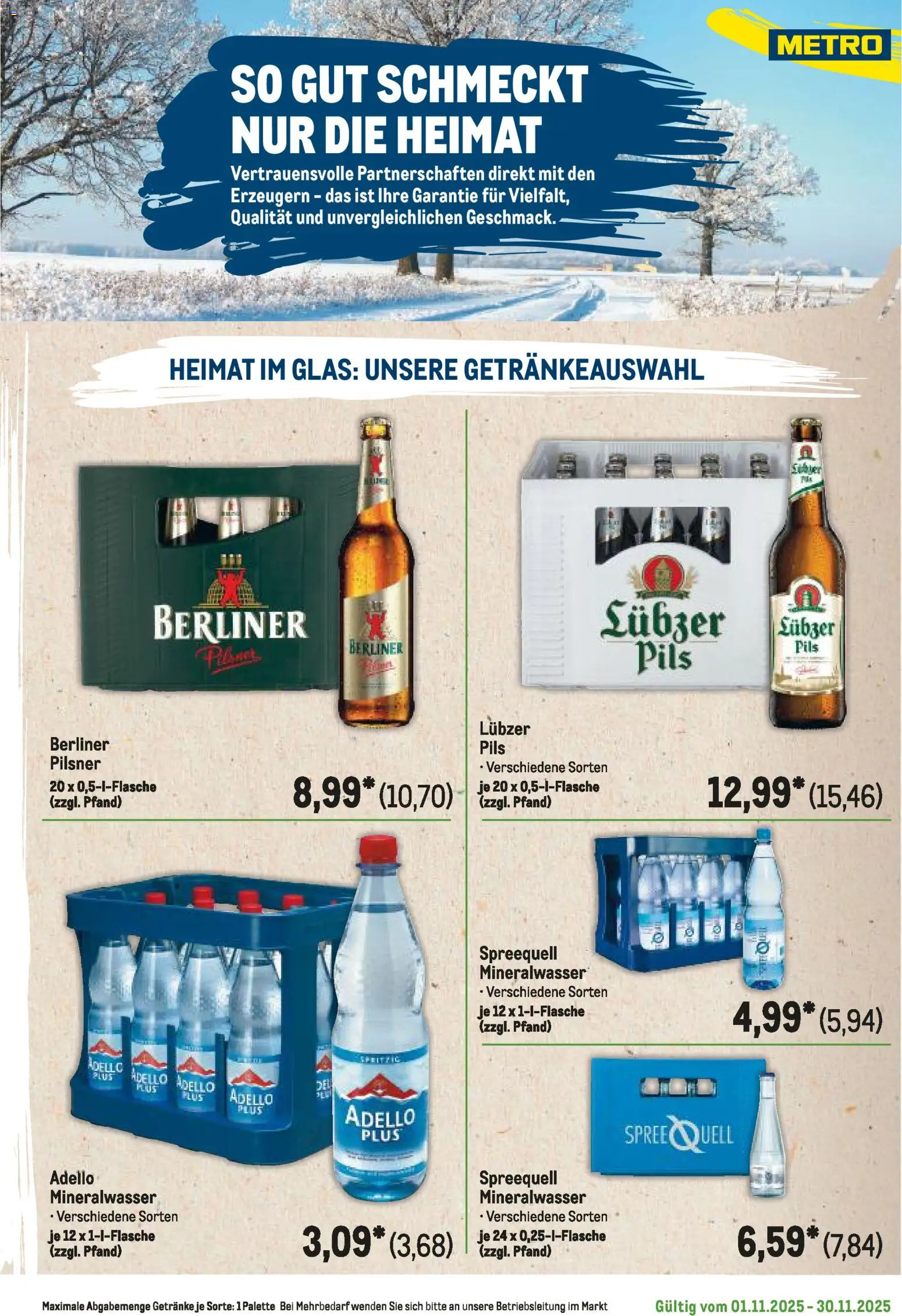 Metro Regionaler Flyer – gültig ab 01.11.2025 | Seite: 81 | Produkte: Berliner, Pils, Mineralwasser, Lubzer