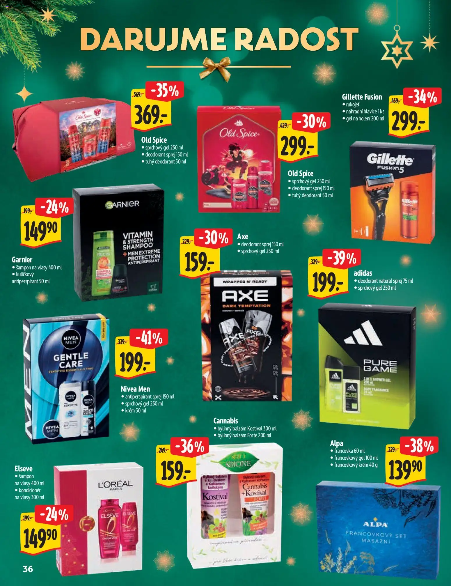 Albert katalog - Hypermarket od 29.10.2025 | Strana: 36 | Produkty: Sprchový gel, Nivea, Šampon, Gillette fusion