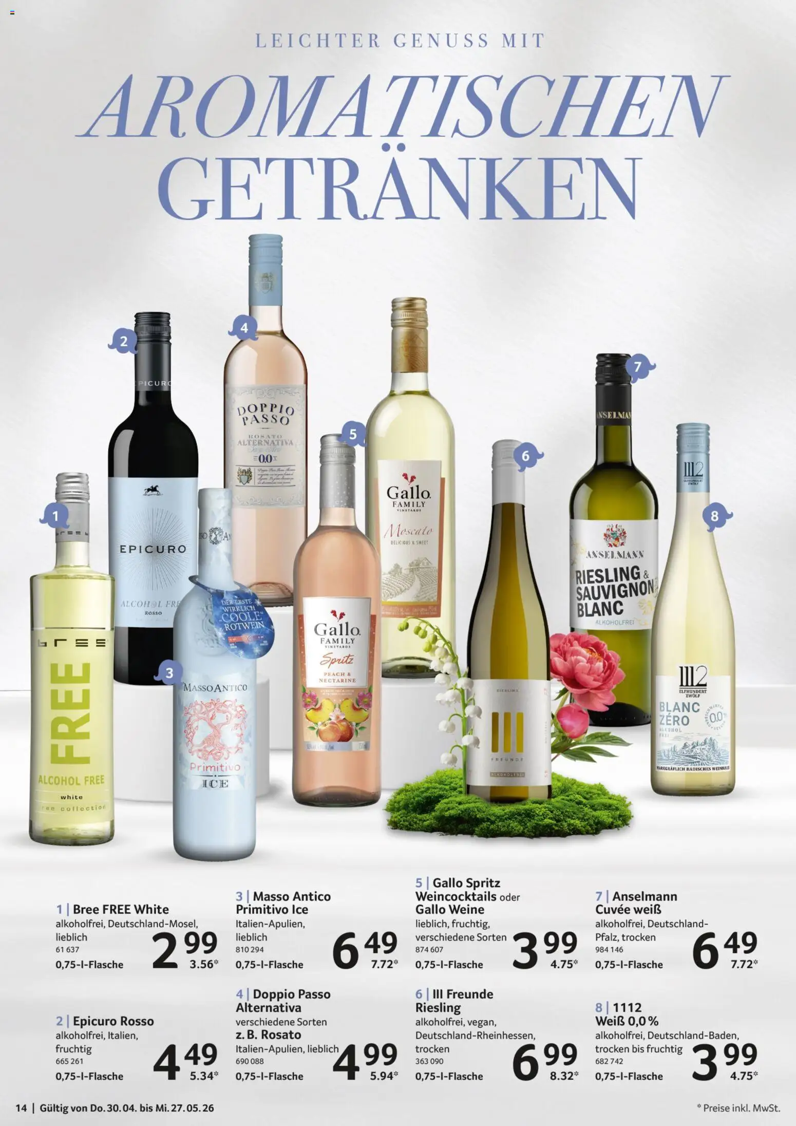 Selgros Weinkatalog – gültig ab 30.04.2026 | Seite: 14 | Produkte: Rotwein, Bree, Doppio Passo