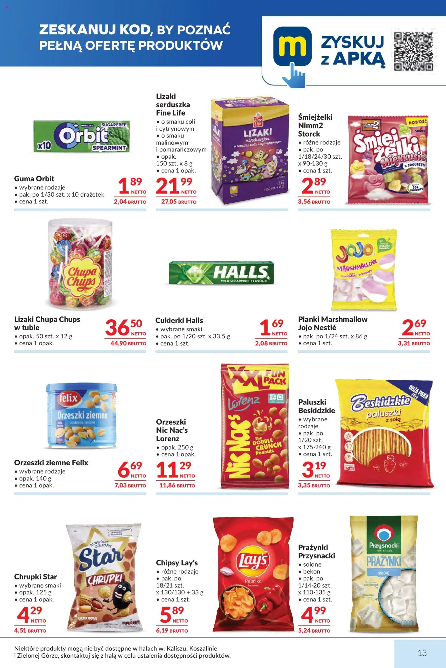 Makro gazetka od 14.04.2026 | Strona: 13 | Produkty: Chipsy, Bekon, Paluszki, Cukierki