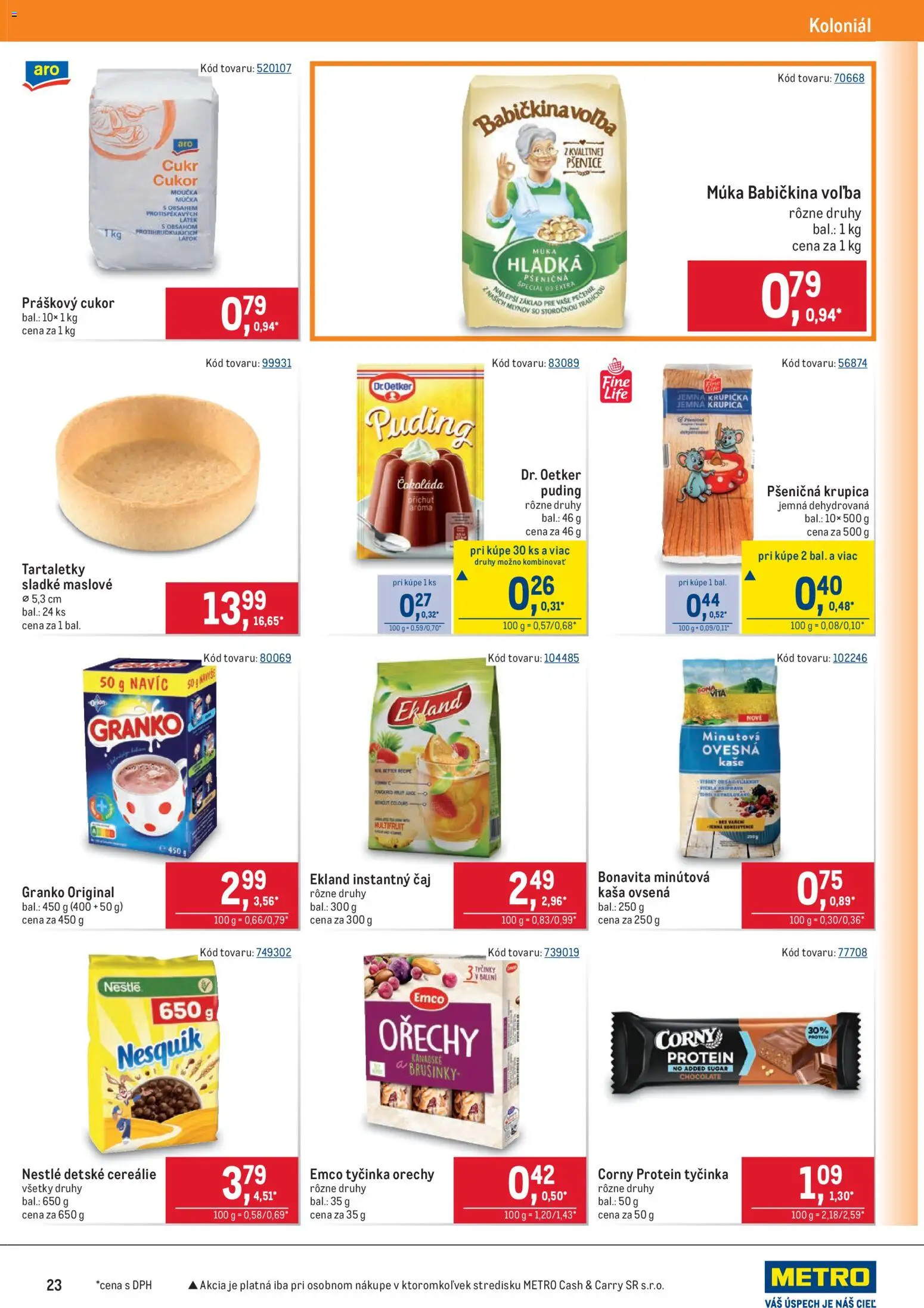 Nové Metro akcie – leták je platný od 10.12.2025 | Strana: 23 | Produkty: Cukor, Cereálie, Nesquik, Krupica