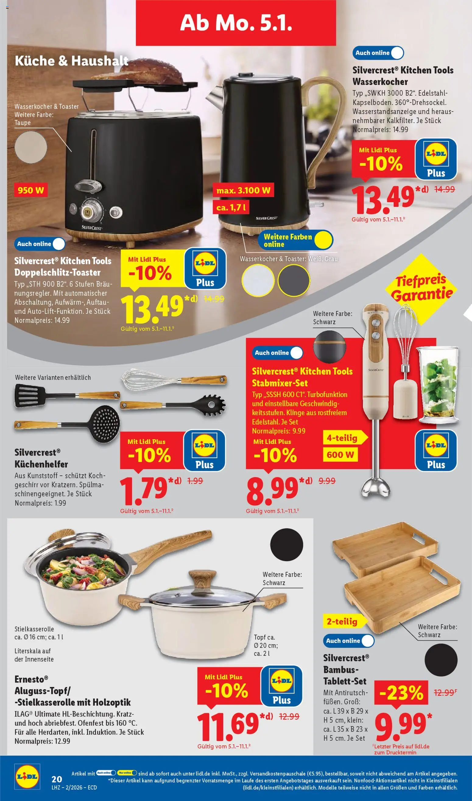 Lidl - Prospekt – gültig ab 05.01.2026 | Seite: 28 | Produkte: Wasserkocher, Toaster, Küche