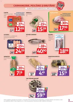 Ofertele Auchan valabile de la 22.10.2025 | Pagină: 3 | Produse: Grill, Hacıyatmaz Kedi Oyuncağı, Tort, Cârnați
