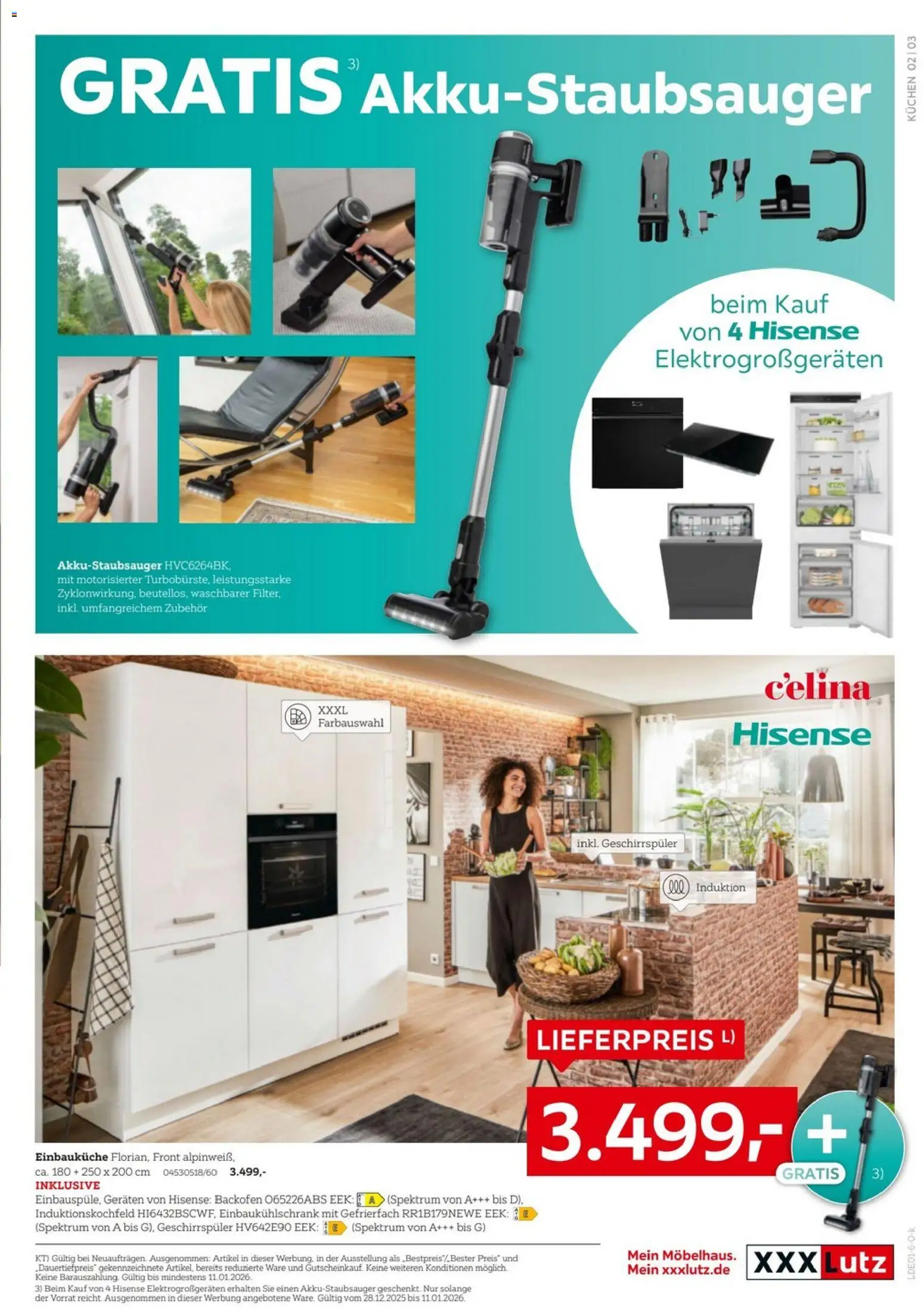 XXXL Lutz - Nr. 1 bei Küchen – gültig ab 27.12.2025 | Seite: 3 | Produkte: Hisense, Geschirrspüler, Backofen, Kuchen