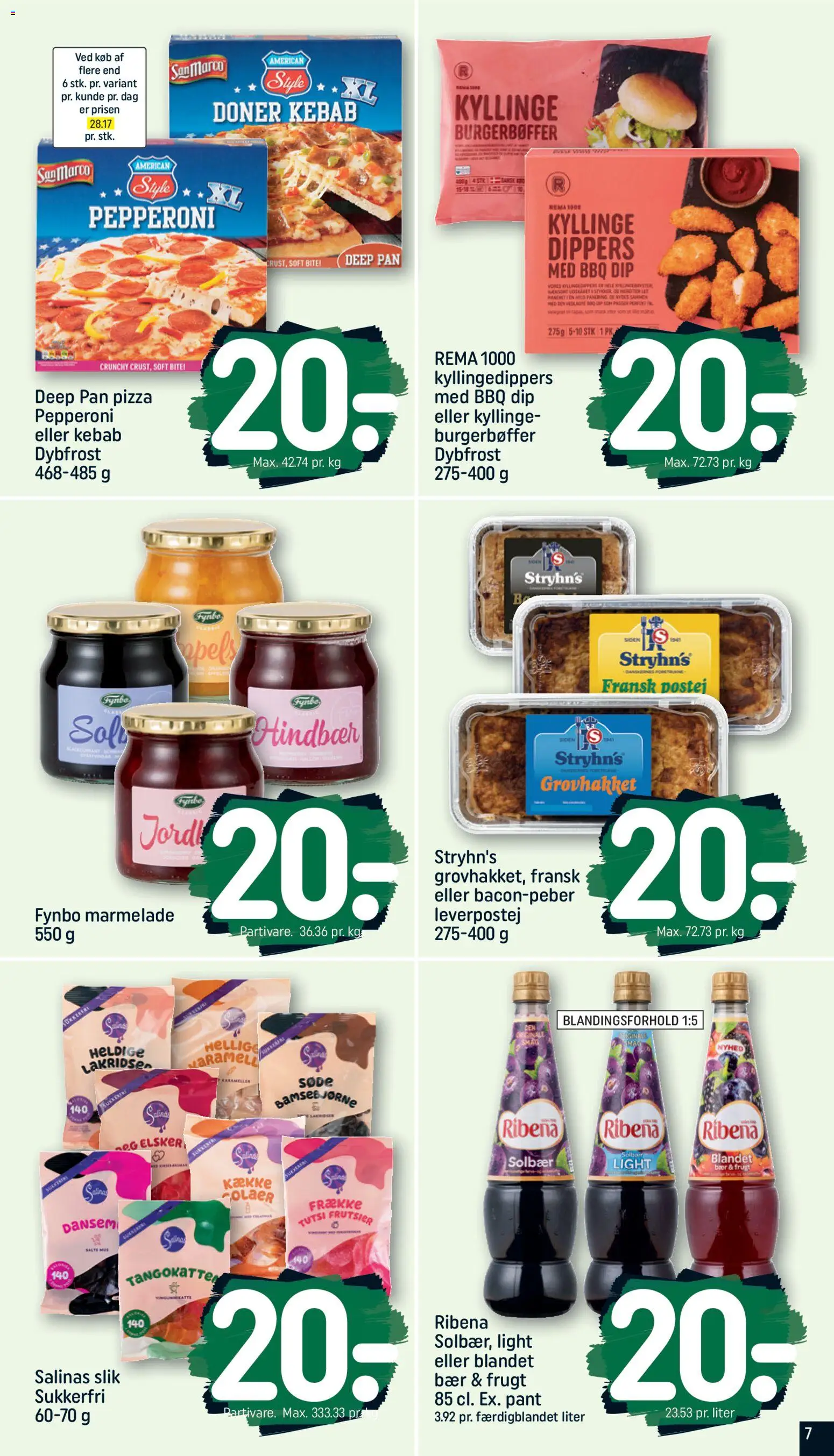 Rema 1000 tilbudsavis – gyldig fra 11.01.2026 | Side: 7 | Produkter: Kebab, Leverpostej, Hindbær, Solbær