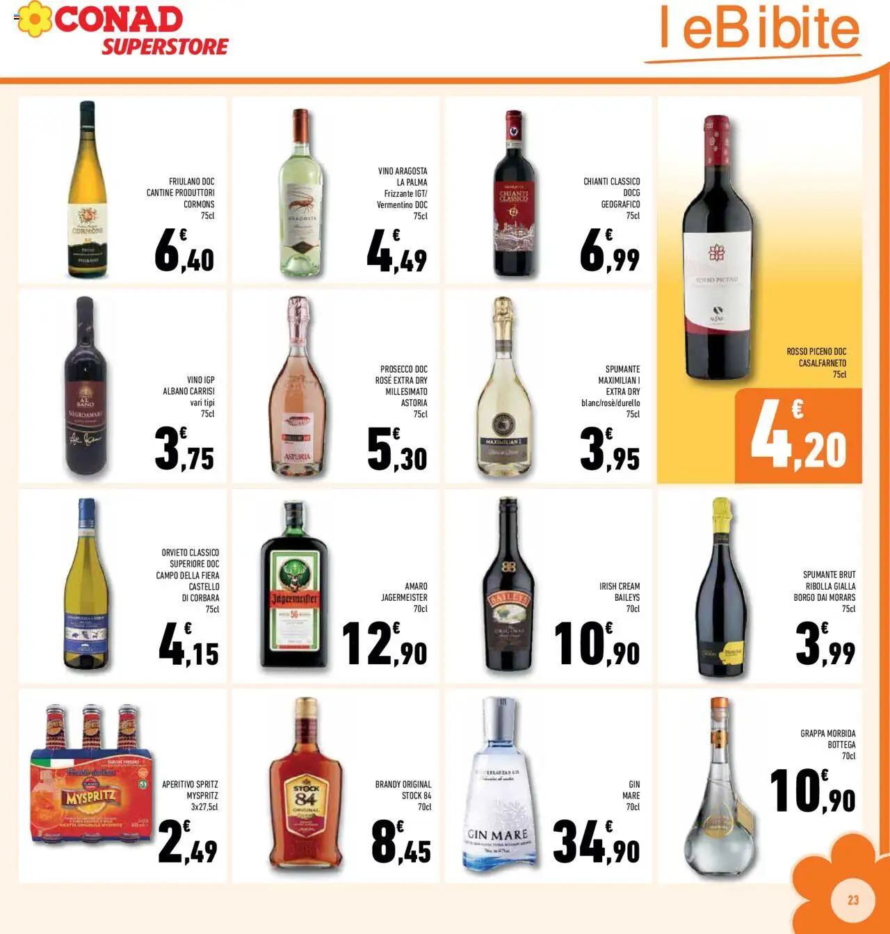 Volantino Conad del 10.09.2025 | Pagina: 23 | Prodotti: Spumante, Grappa, Amaro, Aperitivo