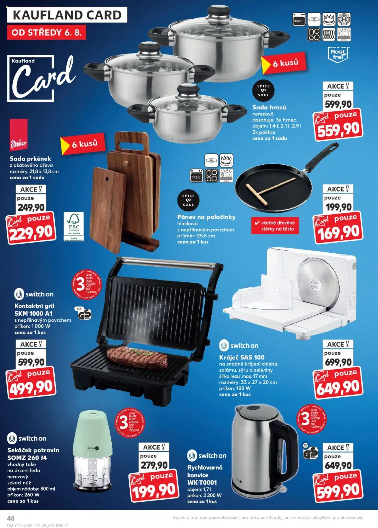 Kaufland leták - Praha 4 od 06.08.2025 | Strana: 48 | Produkty: Pánev, Rychlovarná konvice, Rošt, Těsto