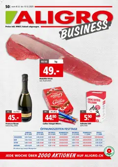 Aligro Aktionen Business Chavannes, Matran, Genf, Sitten ab 08.12.2025 gültig