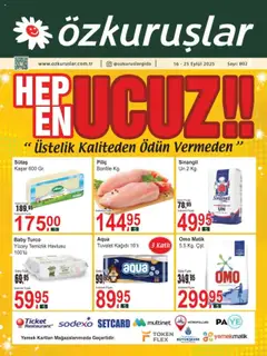 16.09.2025 tarihinden itibaren geçerli olan Özkuruşlar kataloğu önizlemesi