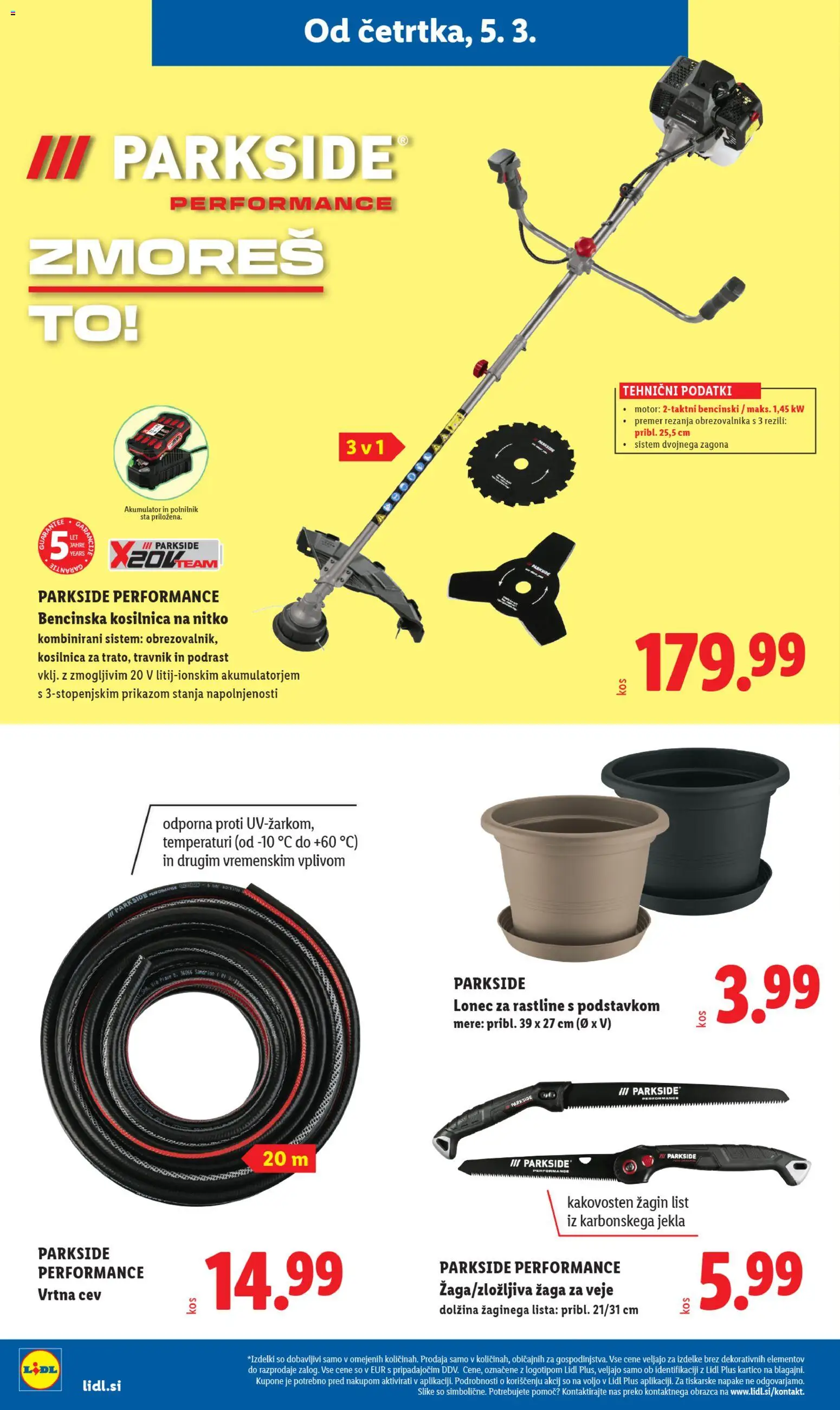 Novi Lidl katalog ponudbe – veljaven od 20.04.2026 | Stran: 10 | Izdelki: Kosilnica, Vrtna cev, Akumulator, Polnilnik