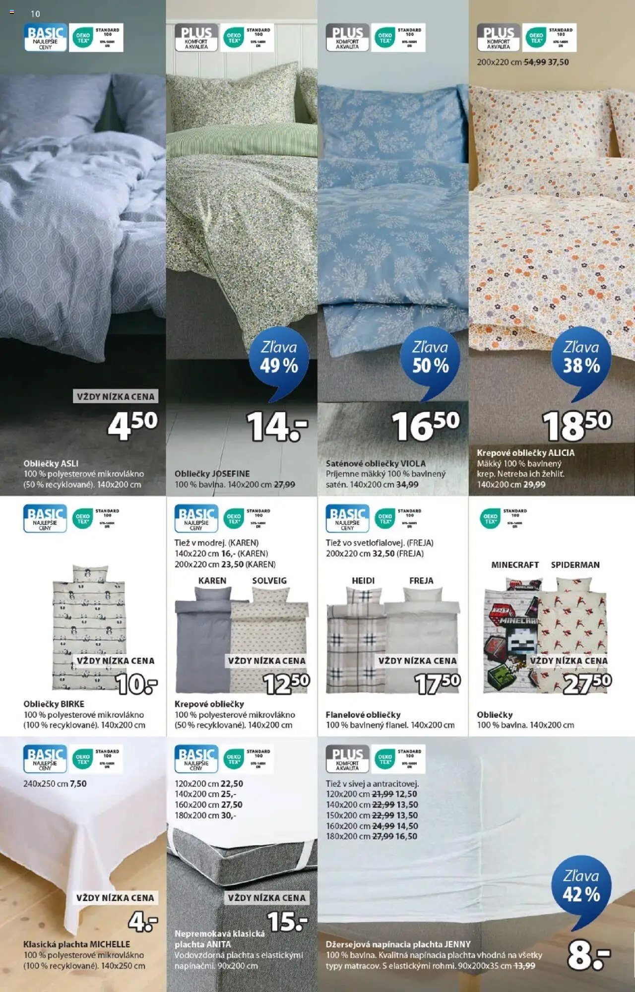Nové JYSK akcie – leták je platný od 08.10.2025 | Strana: 10 | Produkty: Plachta, Obliečky