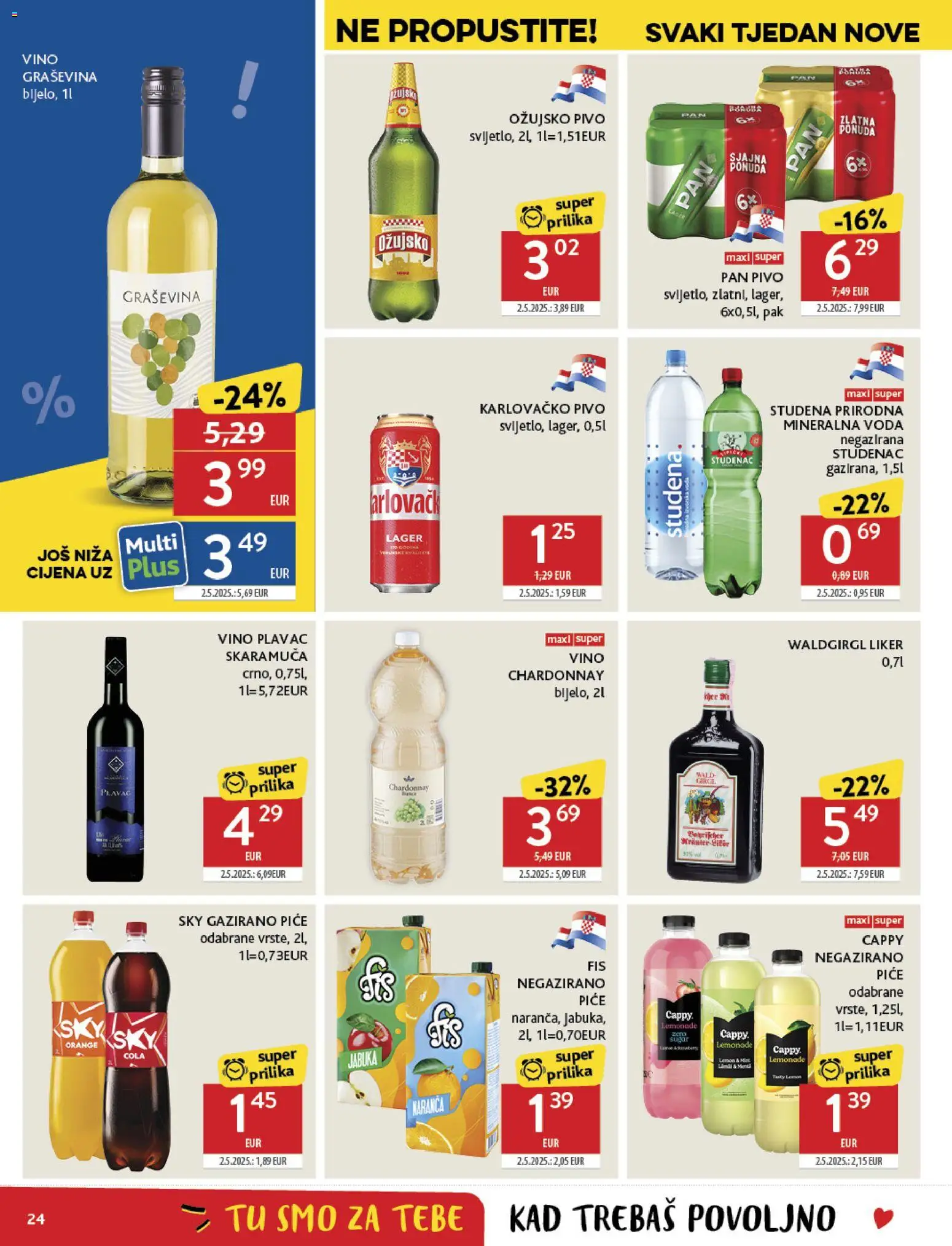 Konzum katalog | vrijedi od 05.11.2025 | Stranica: 24 | Proizvodi: Karlovačko, Vino, Ožujsko, Pan