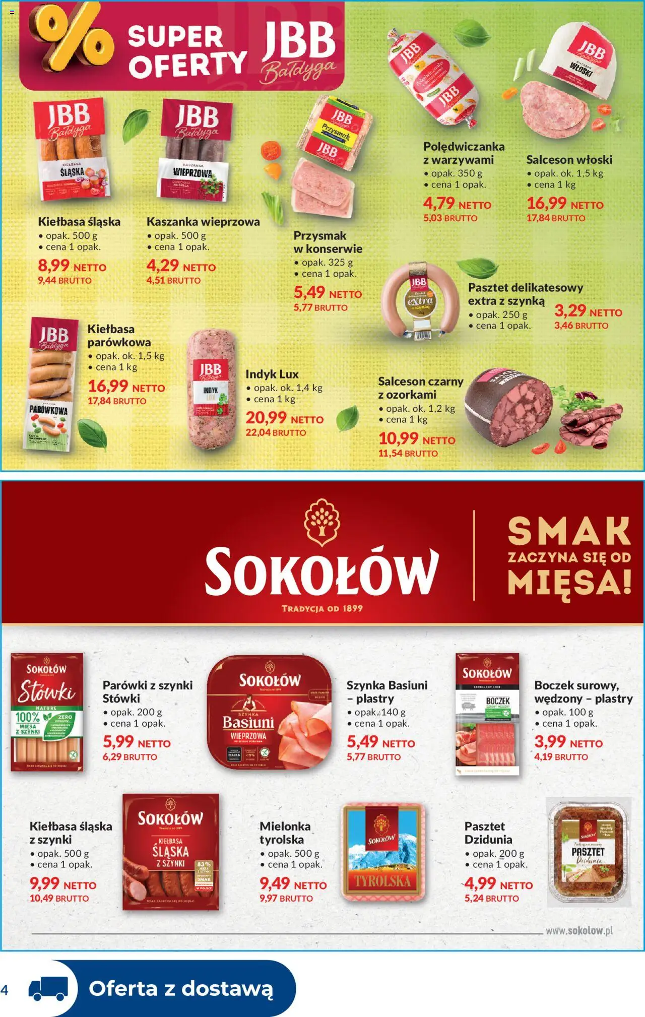 Makro Gazetka - Dystrybucja do sklepów od 19.08.2025 | Strona: 4 | Produkty: Parówki z szynki, Kaszanka, Boczek wędzony, Kiełbasa śląska
