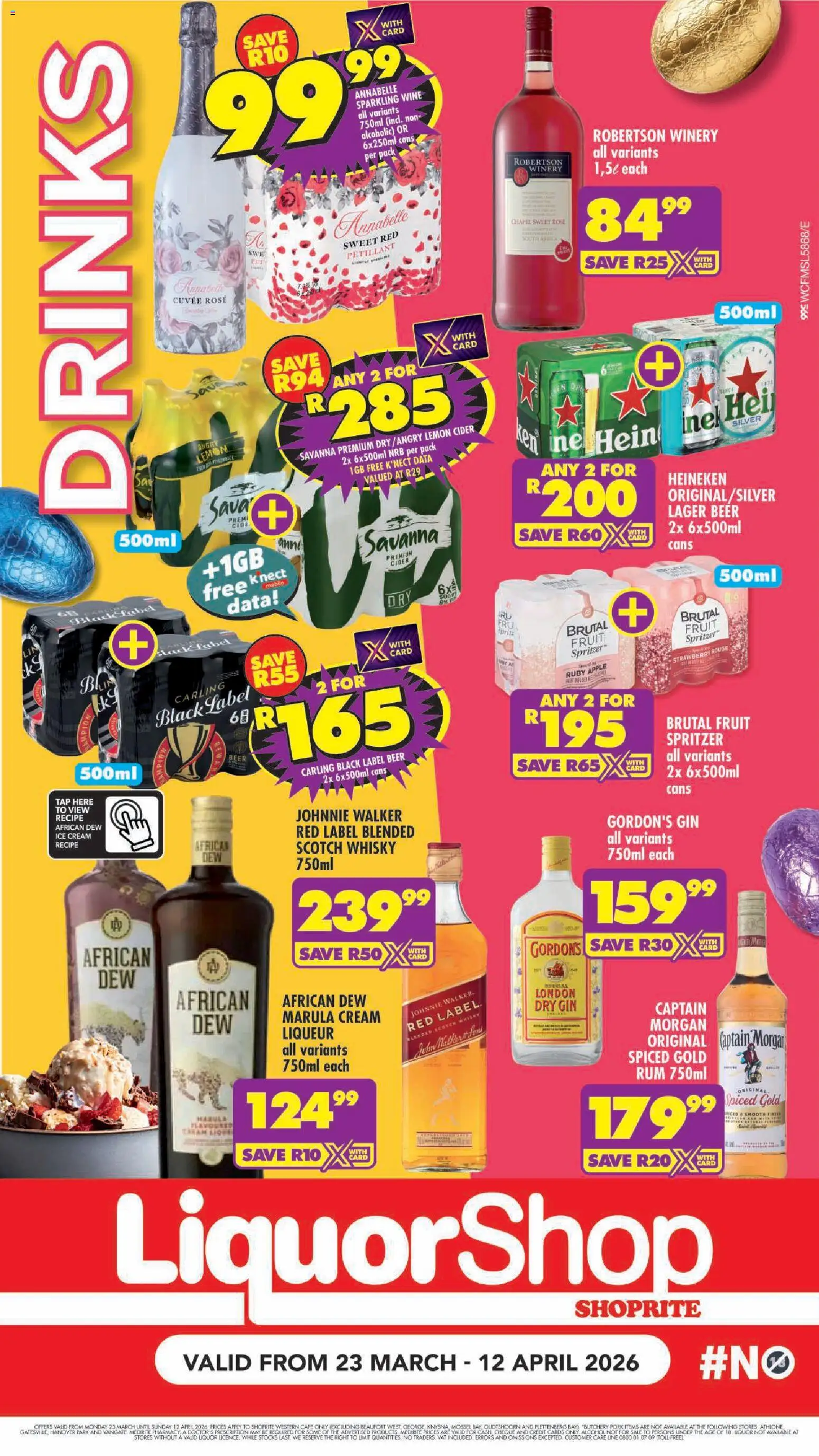 New Shoprite catalogue – valid from 23.03.2026 | Page: 7 | Products: Cider, Beer, Gin, Tap