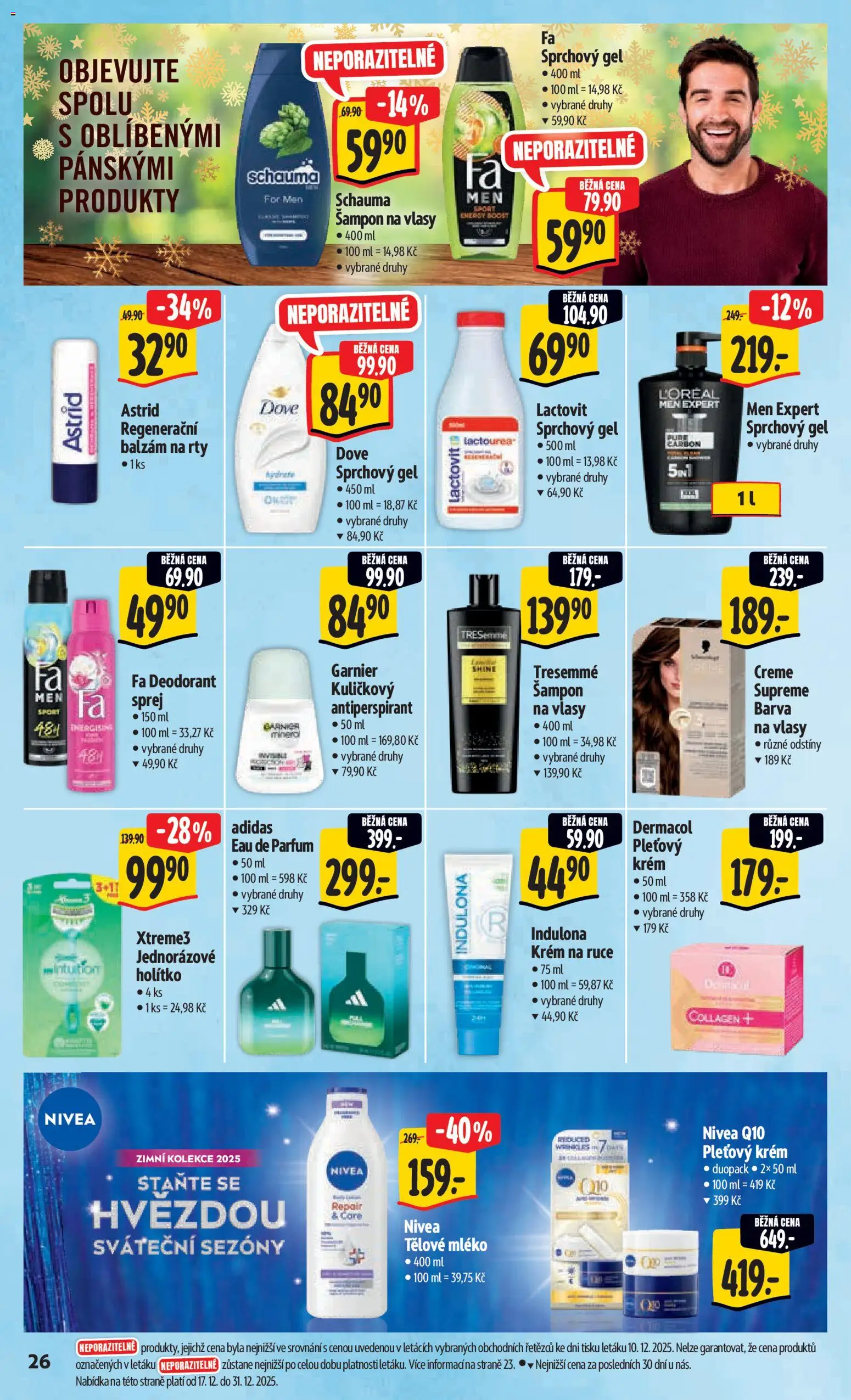 Albert leták - Hypermarket od 17.12.2025 | Strana: 35 | Produkty: Sprchový gel, Nivea, Krém, Šampon
