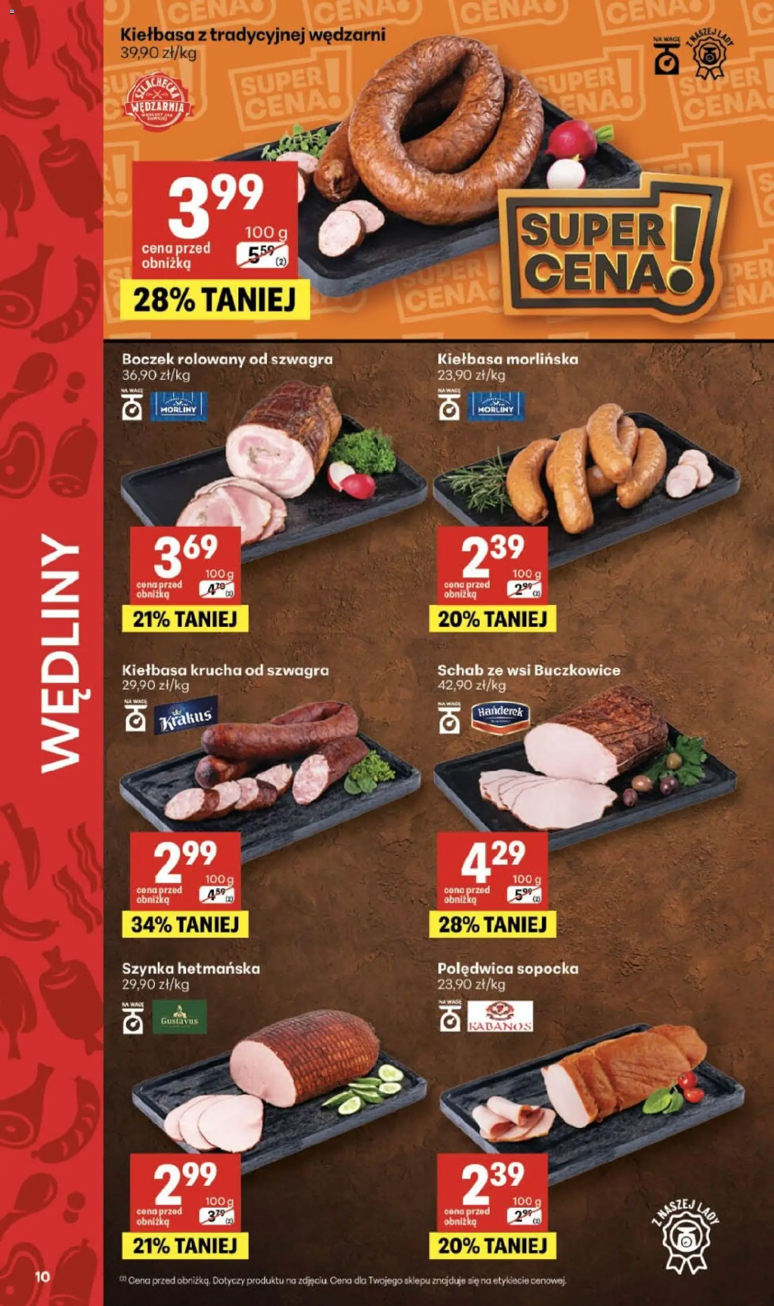 Delikatesy Centrum gazetka od 12.03.2026 | Strona: 10 | Produkty: Kiełbasa, Schab, Szynka, Boczek
