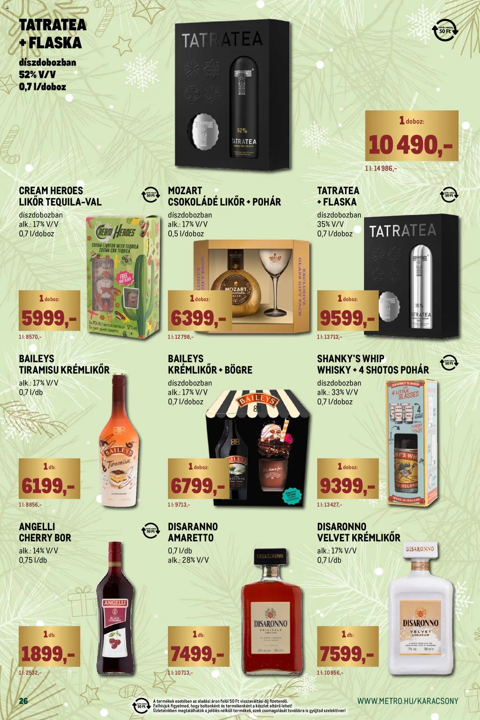 Metro akciós ujság - amely érvényes a következő dátumtól: 01.12.2025 | Oldal: 26 | Termékek: Doboz, Csokoládé, Bor, Whisky