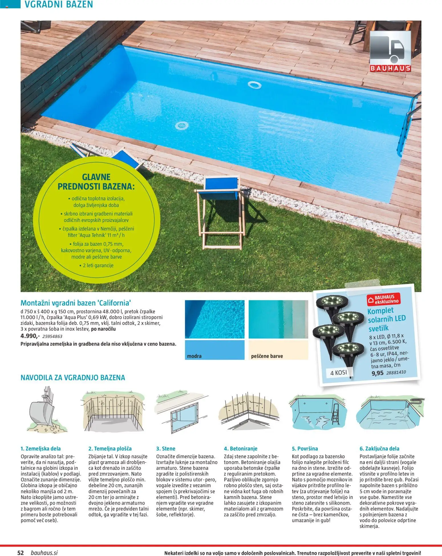 Novi Bauhaus katalog ponudbe – veljaven od 22.04.2026 | Stran: 52 | Izdelki: Bazen, Črpalka, Letev, Folija