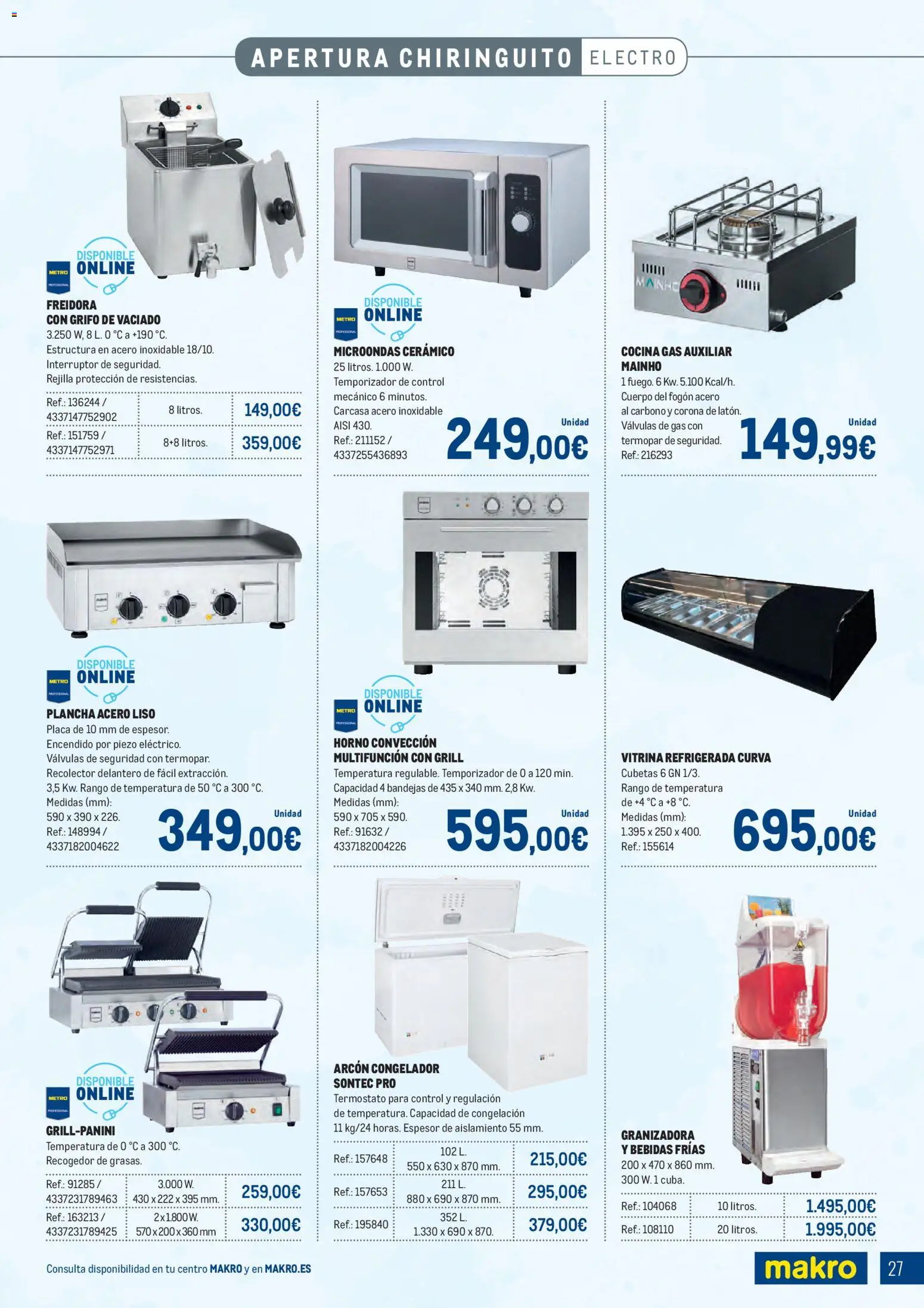 Makro - Especial Terrazas │ válido desde el 09.03.2026 | Página: 27 | Productos: Congelador, Horno, Cocina, Freidora