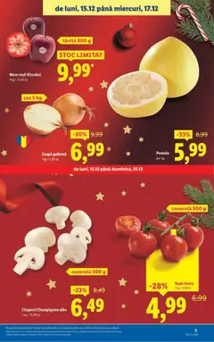 Ofertele Lidl valabile de la 15.12.2025 | Pagină: 3 | Produse: Ceapă galbenă, Mere, Roșii, Ceapă