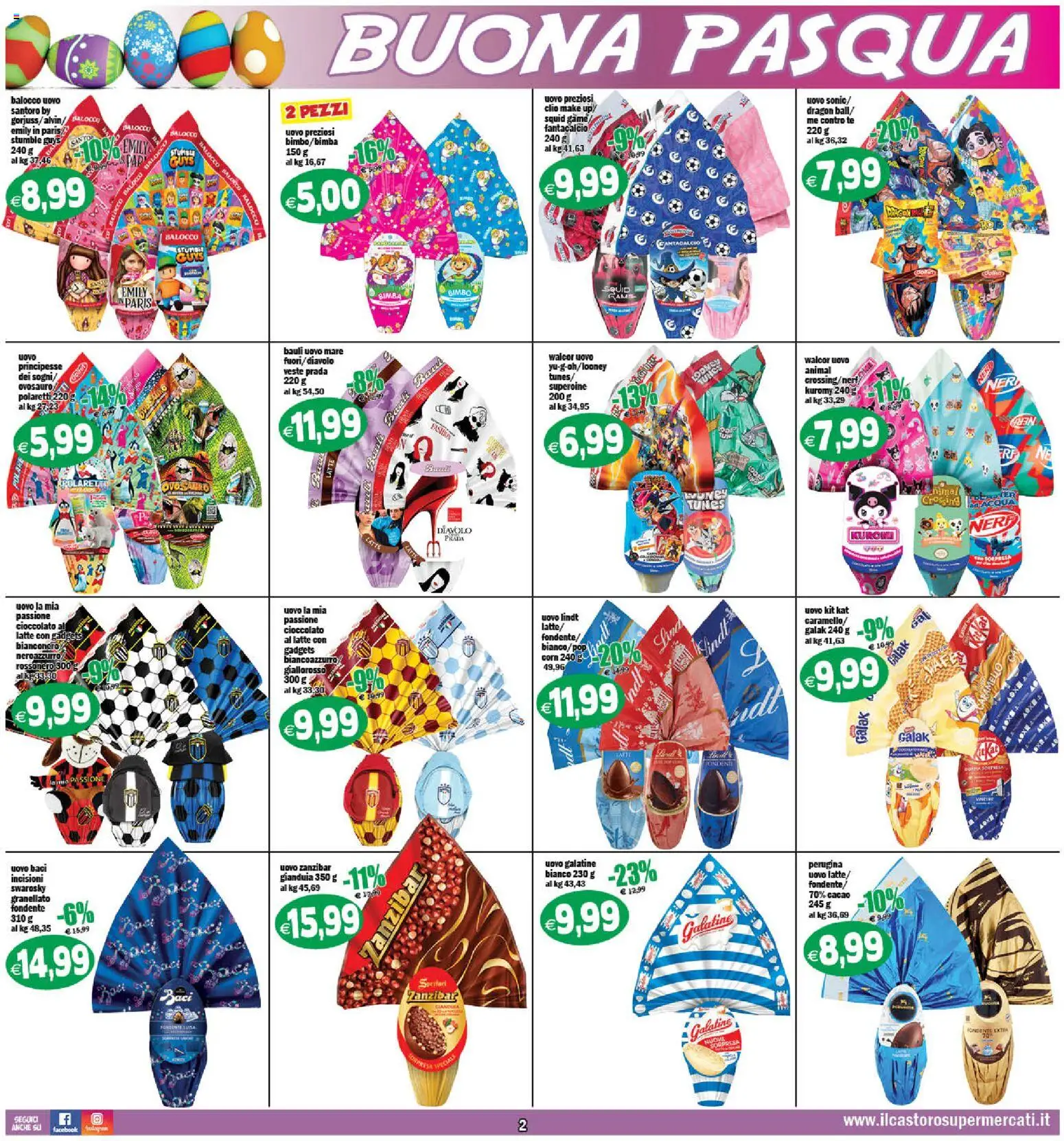 Volantino Il Castoro del 27.03.2026 | Pagina: 2 | Prodotti: Cioccolato, Acqua, Latte, Cacao