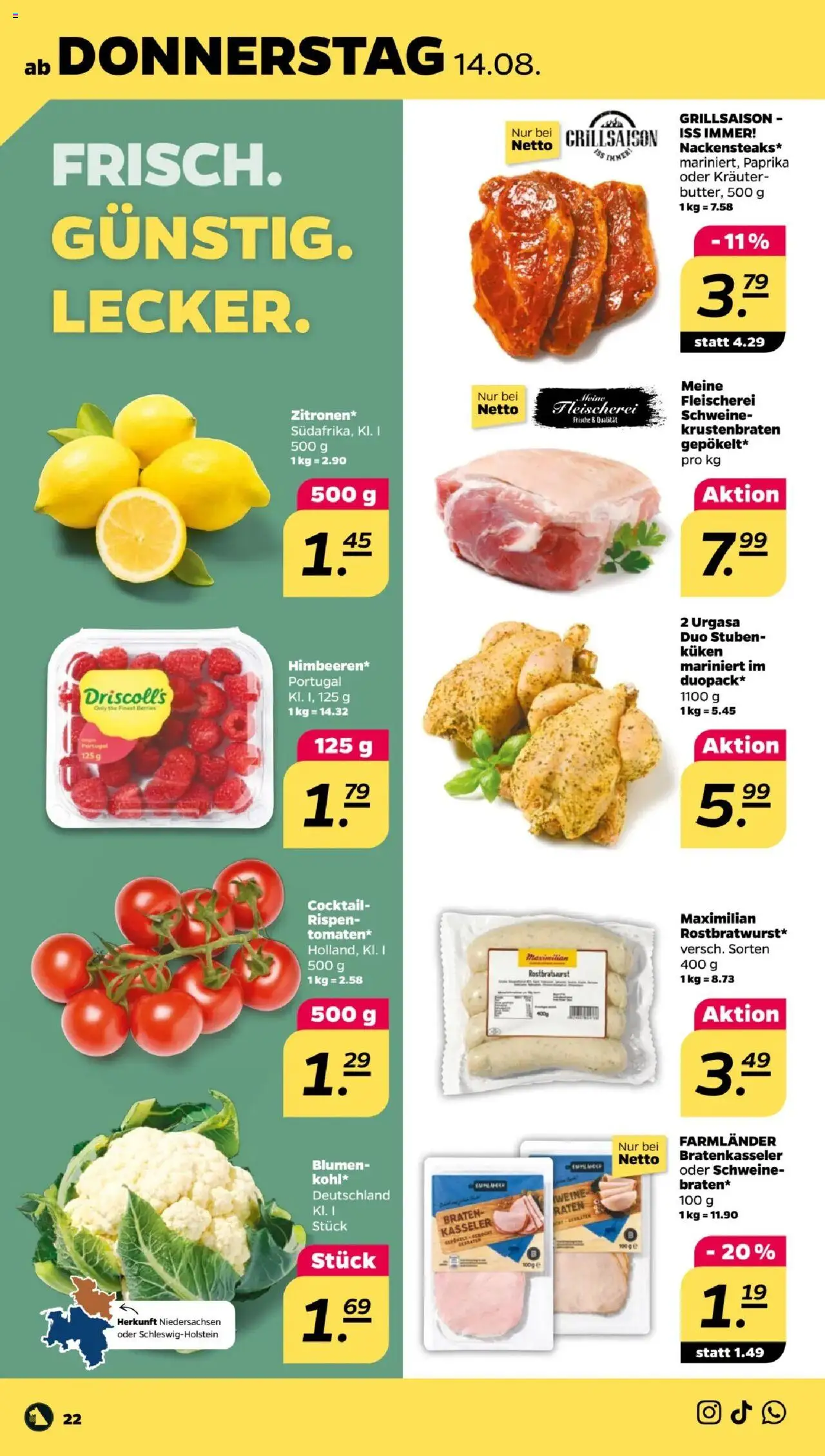 Netto Prospekt 	 - gültig ab dem 11.08.2025 | Seite: 24 | Produkte: Blumen, Krustenbraten, Paprika