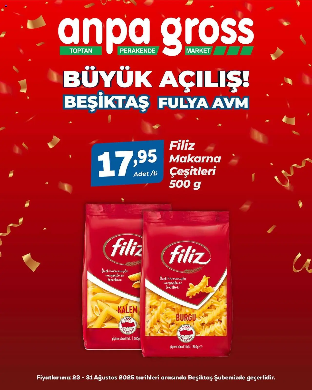Anpa Gross Büyük Açılış - 23.08.2025 tarihinden itibaren geçerlidir | Sayfa: 14 | Ürünler: Makarna