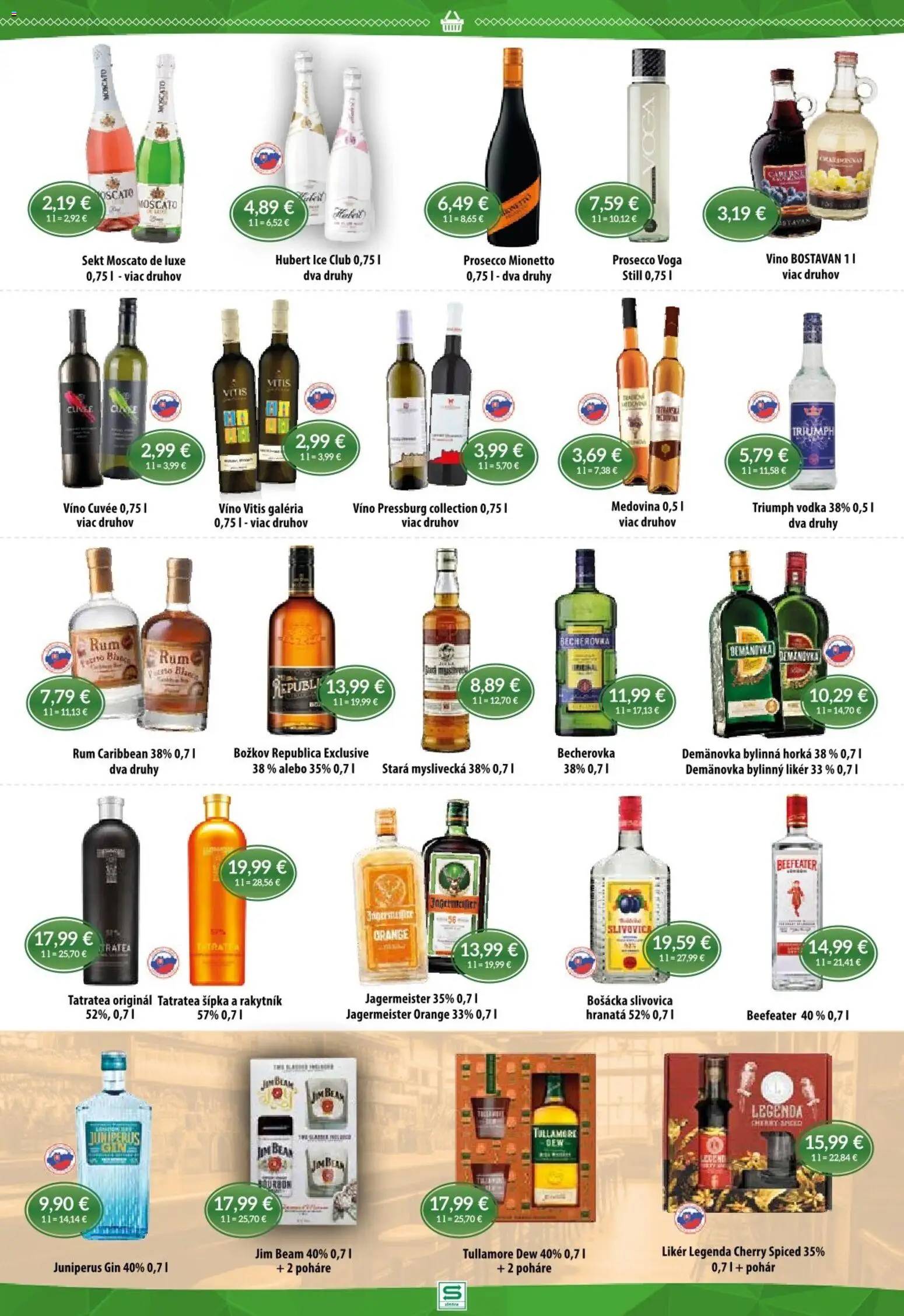 Nové Sintra akcie – leták je platný od 20.11.2025 | Strana: 9 | Produkty: Becherovka, Jim Beam, Božkov, Vodka